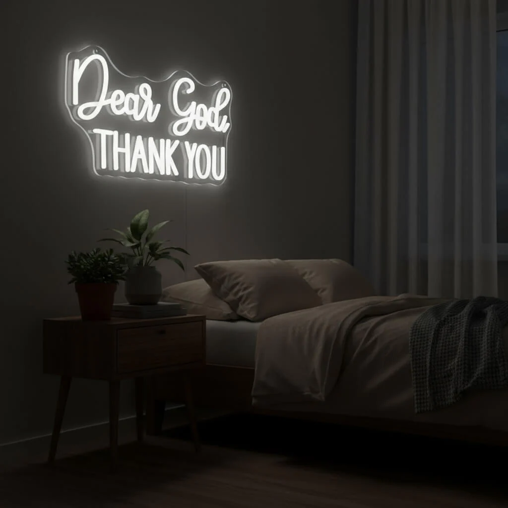 Dear God Thank You - Inspirational LED Neon Sign - Image 3