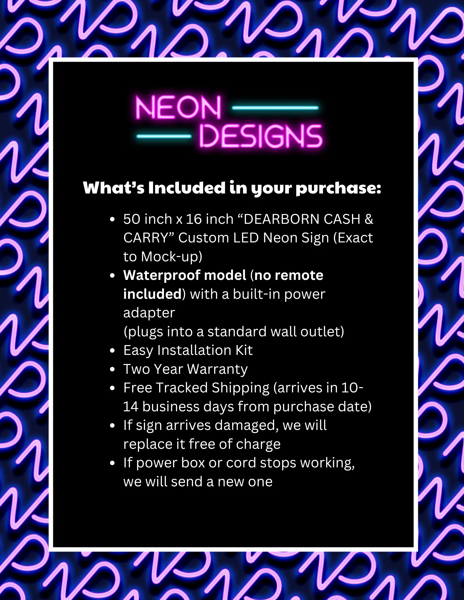 DEARBORN CASH & CARRY - Premium Neon Artwork - Image 2