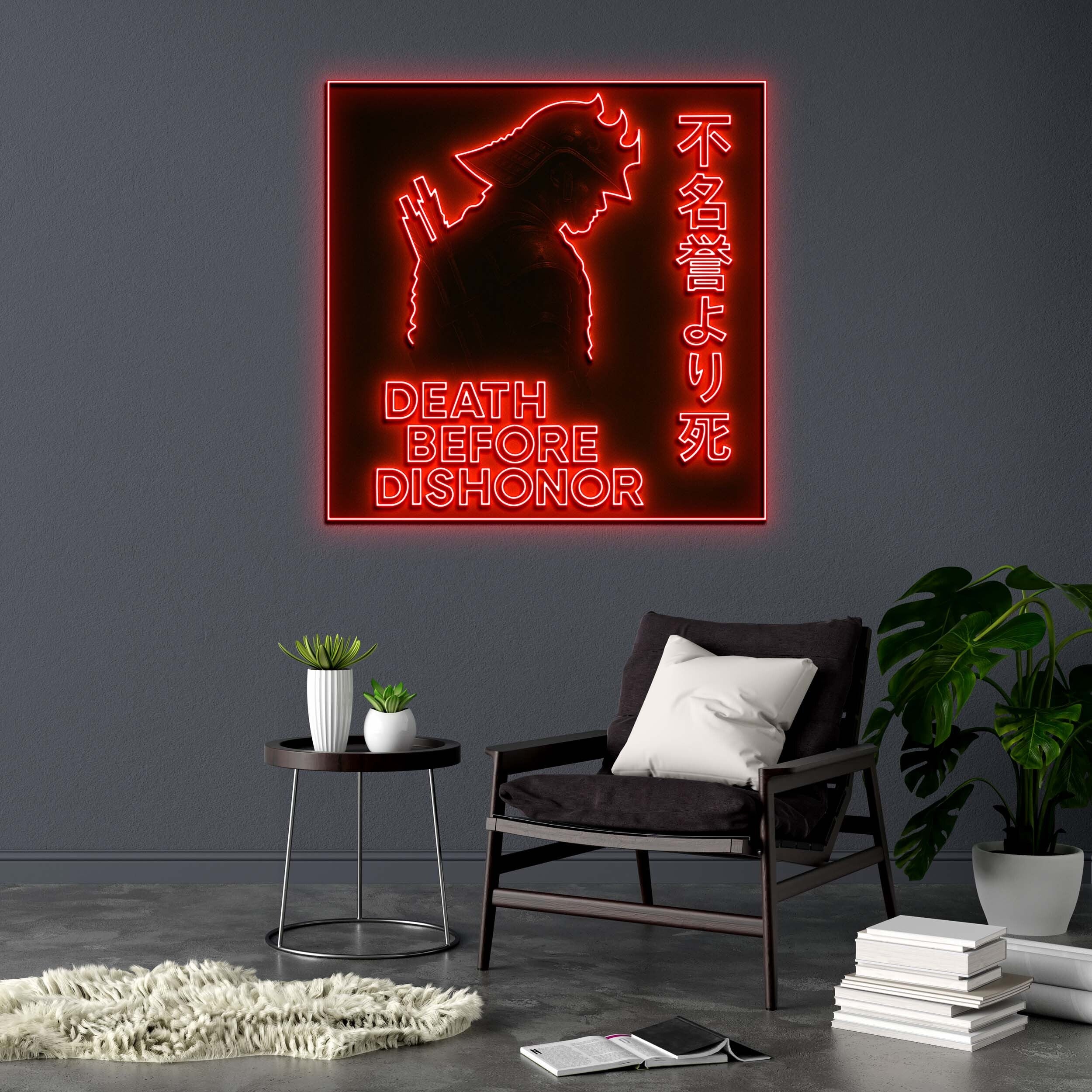 DEATH BEFORE DISHONOR - Premium Neon Artwork