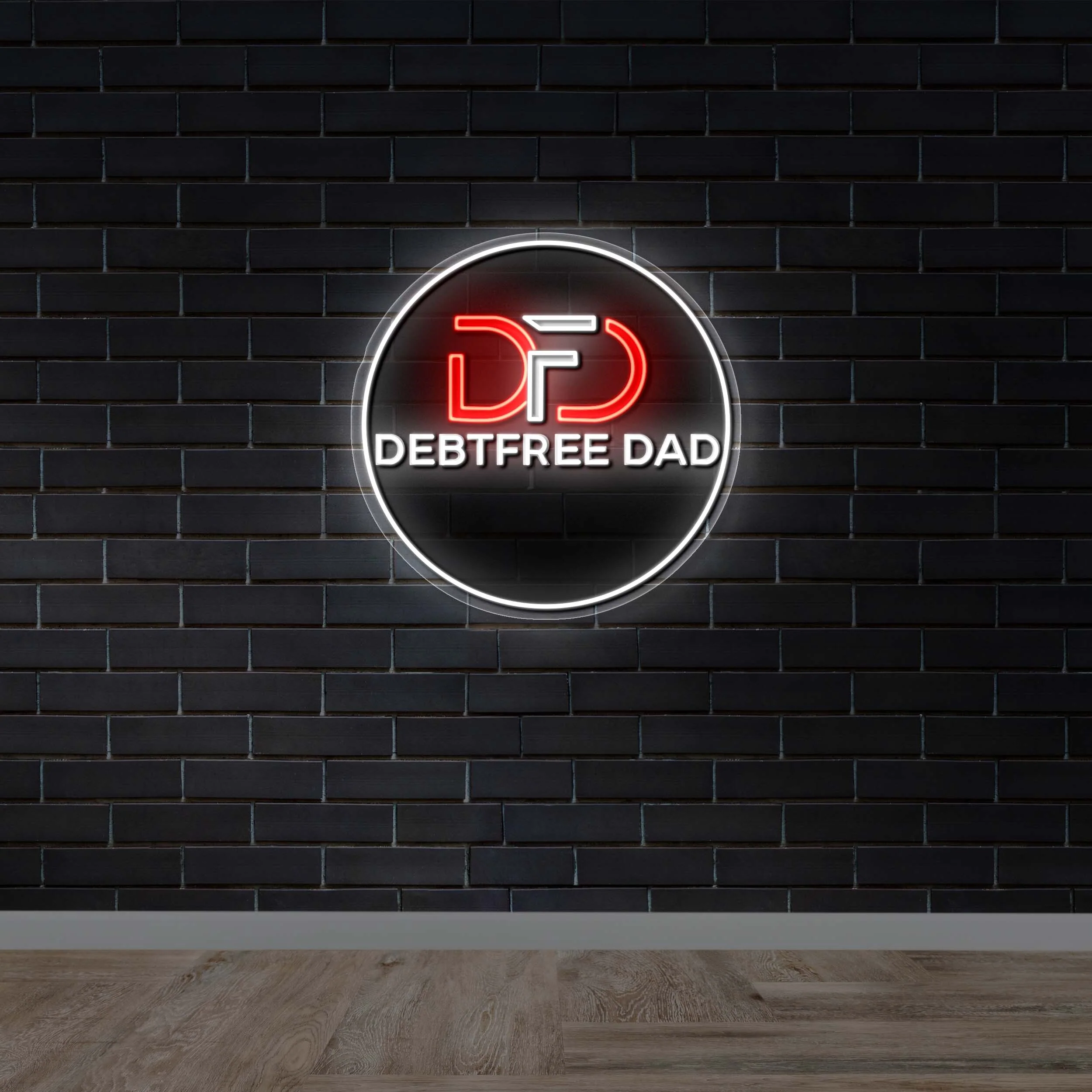 DEBTFREE DAD | Circular Version - Premium Neon Artwork