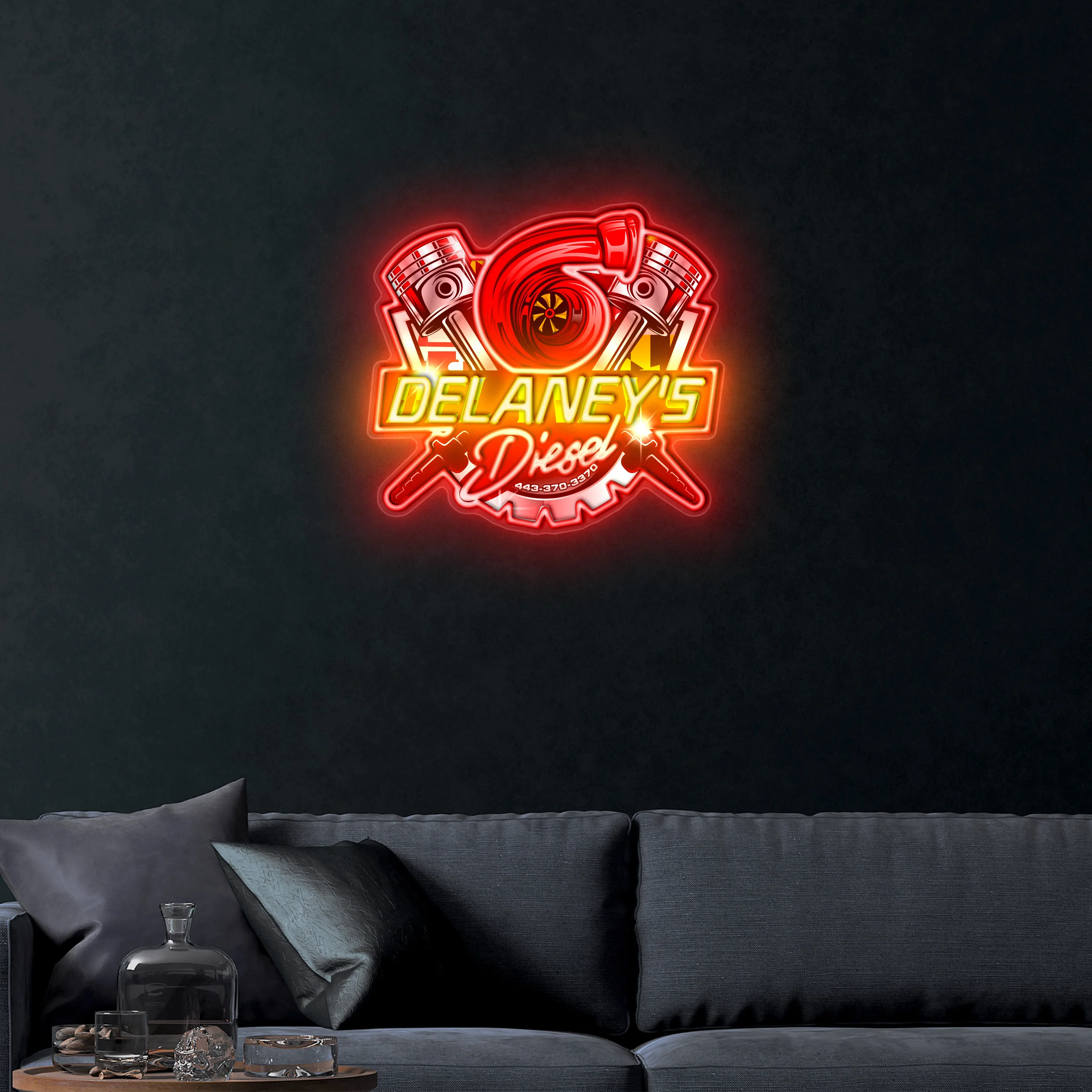 Delaney's Diesel – Premium Neon Artwork