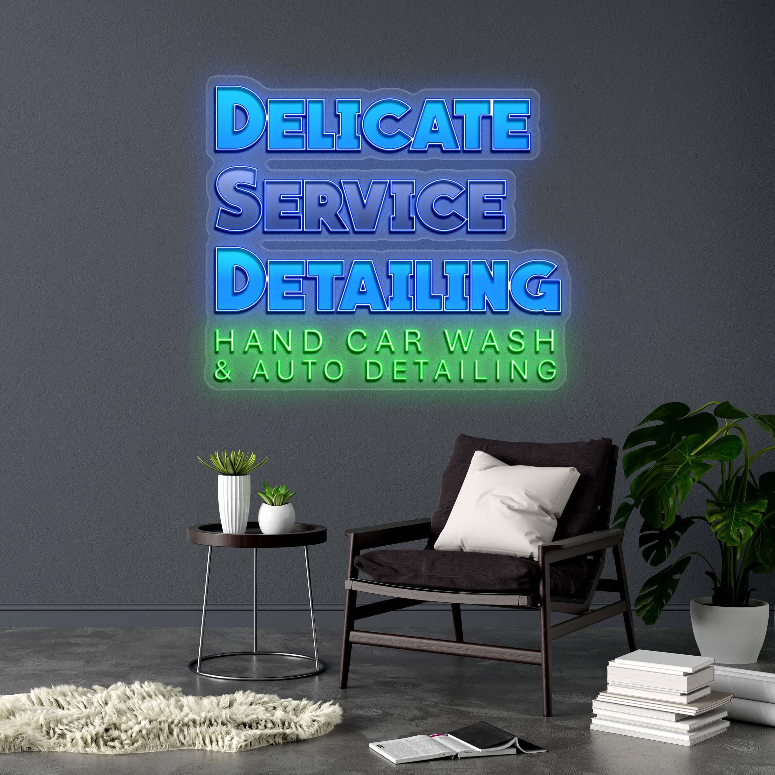 DELICATE SERVICE DETAILING - Premium Neon Artwork