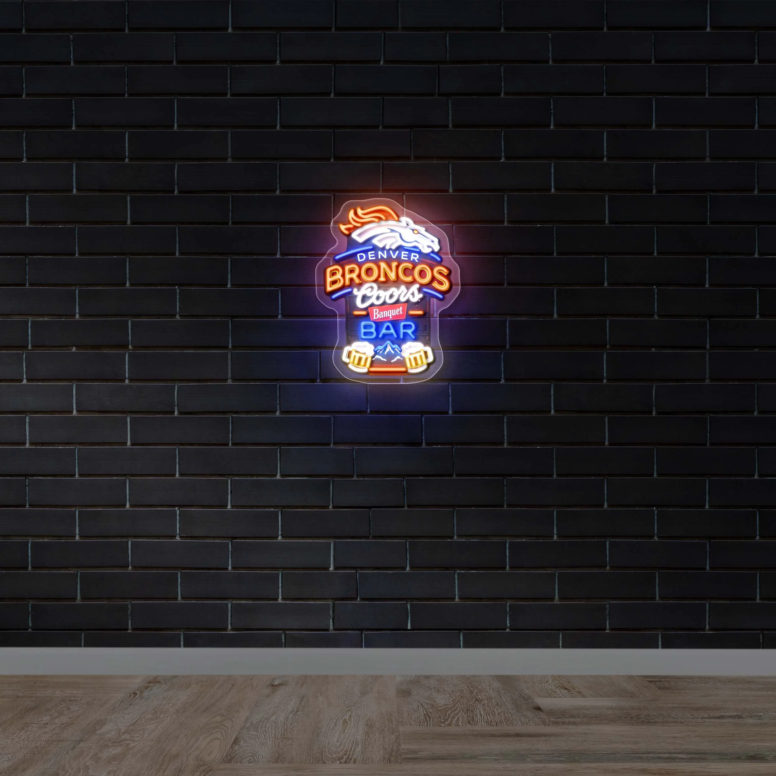 Denver Broncos Coors - Premium Neon Artwork