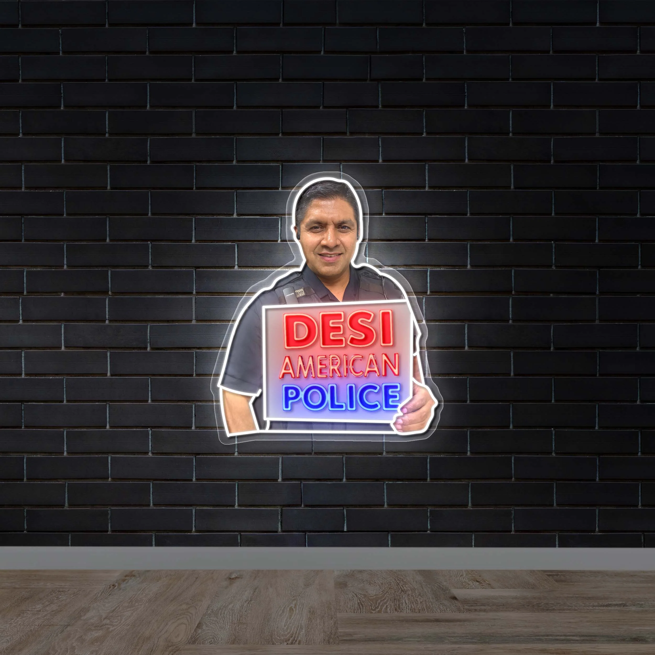 DESI AMERICAN POLICE - Premium Neon Artwork
