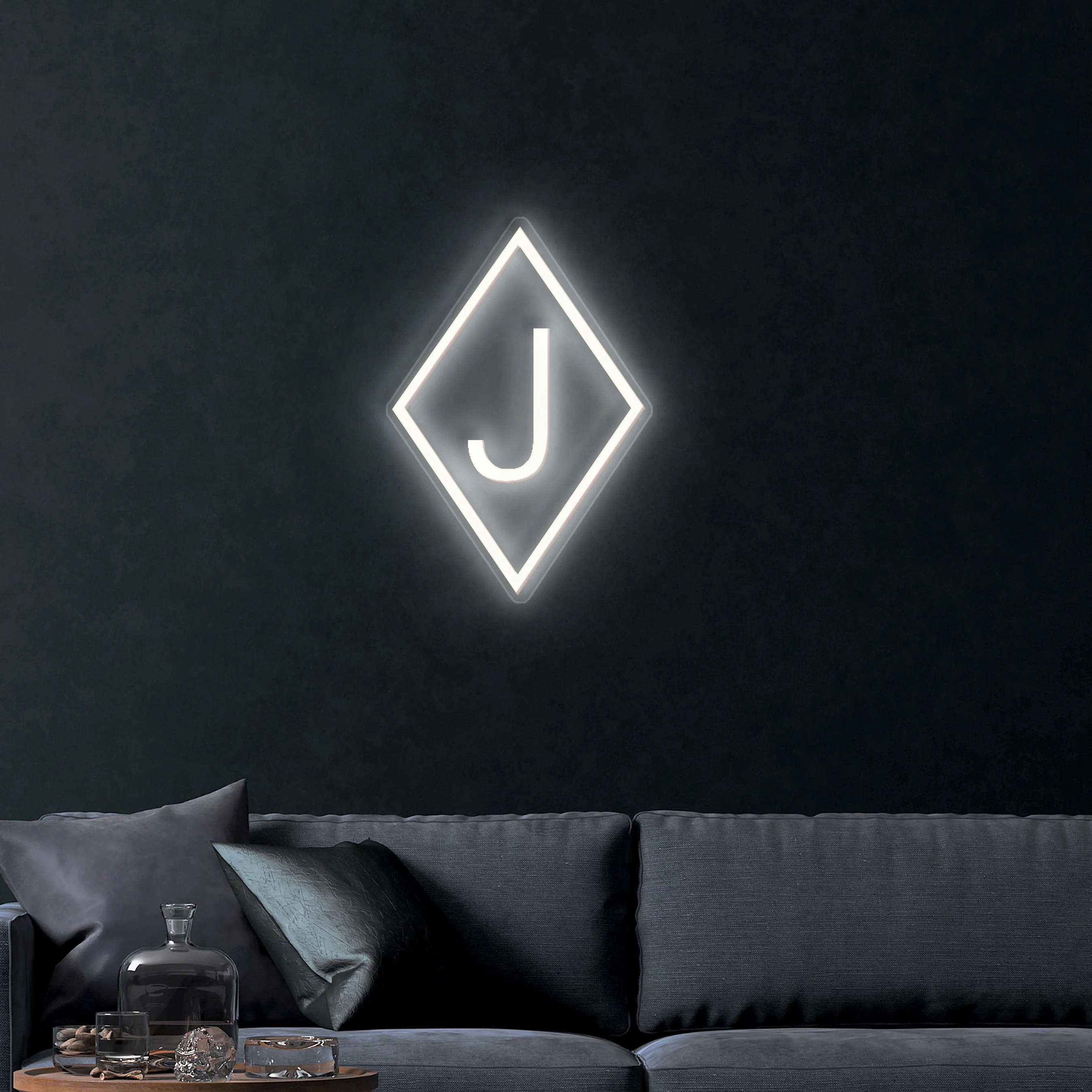 Diamond with a J – Premium Neon Artwork