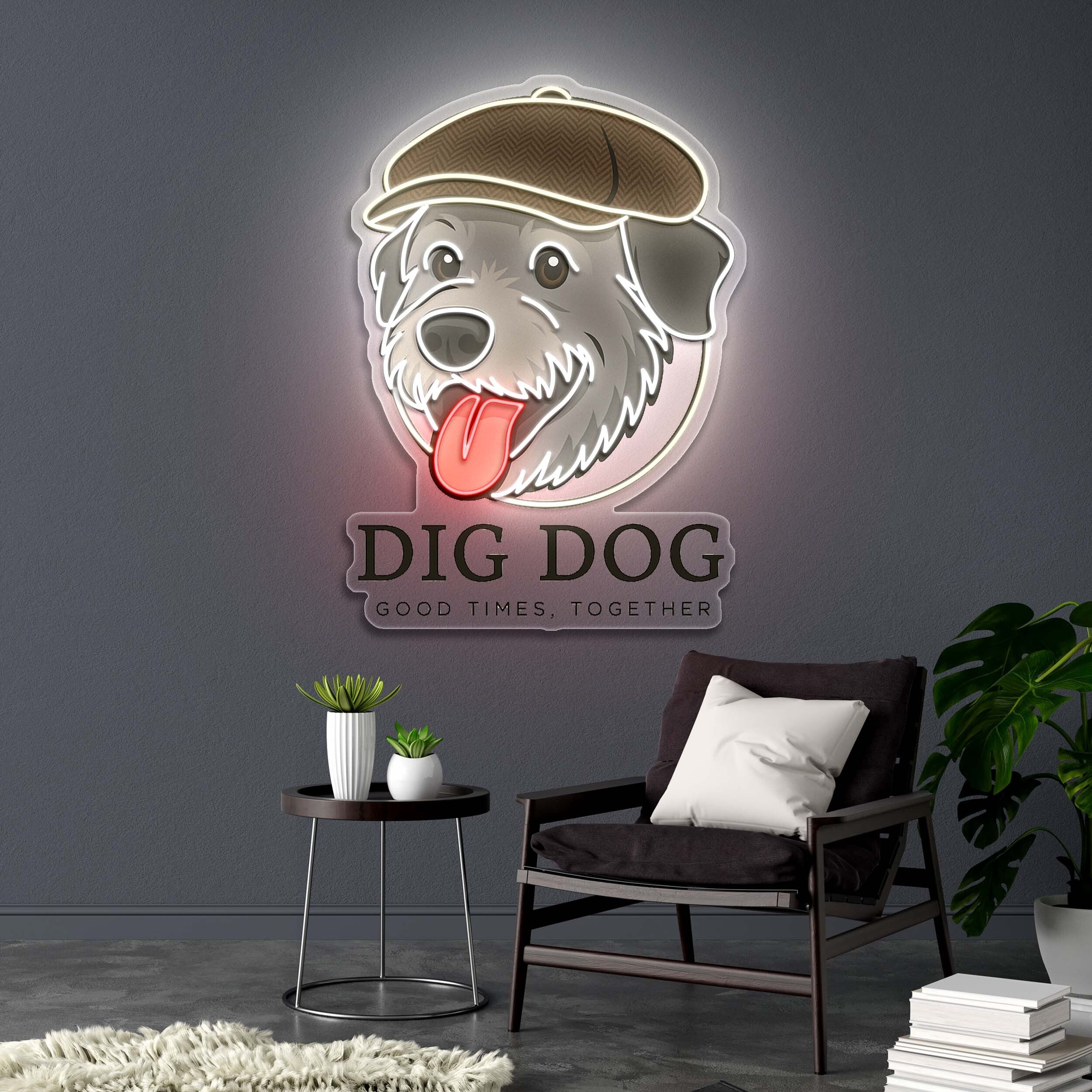 DIG DOG - Premium Neon Artwork