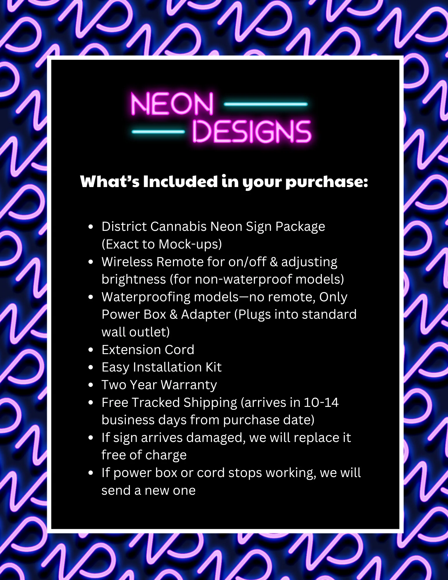 District Cannabis Neon Sign Package - Premium Neon Artwork