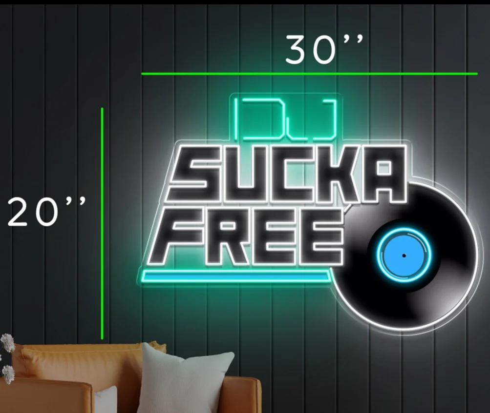 DJ SUCKA FREE - Premium Neon Artwork