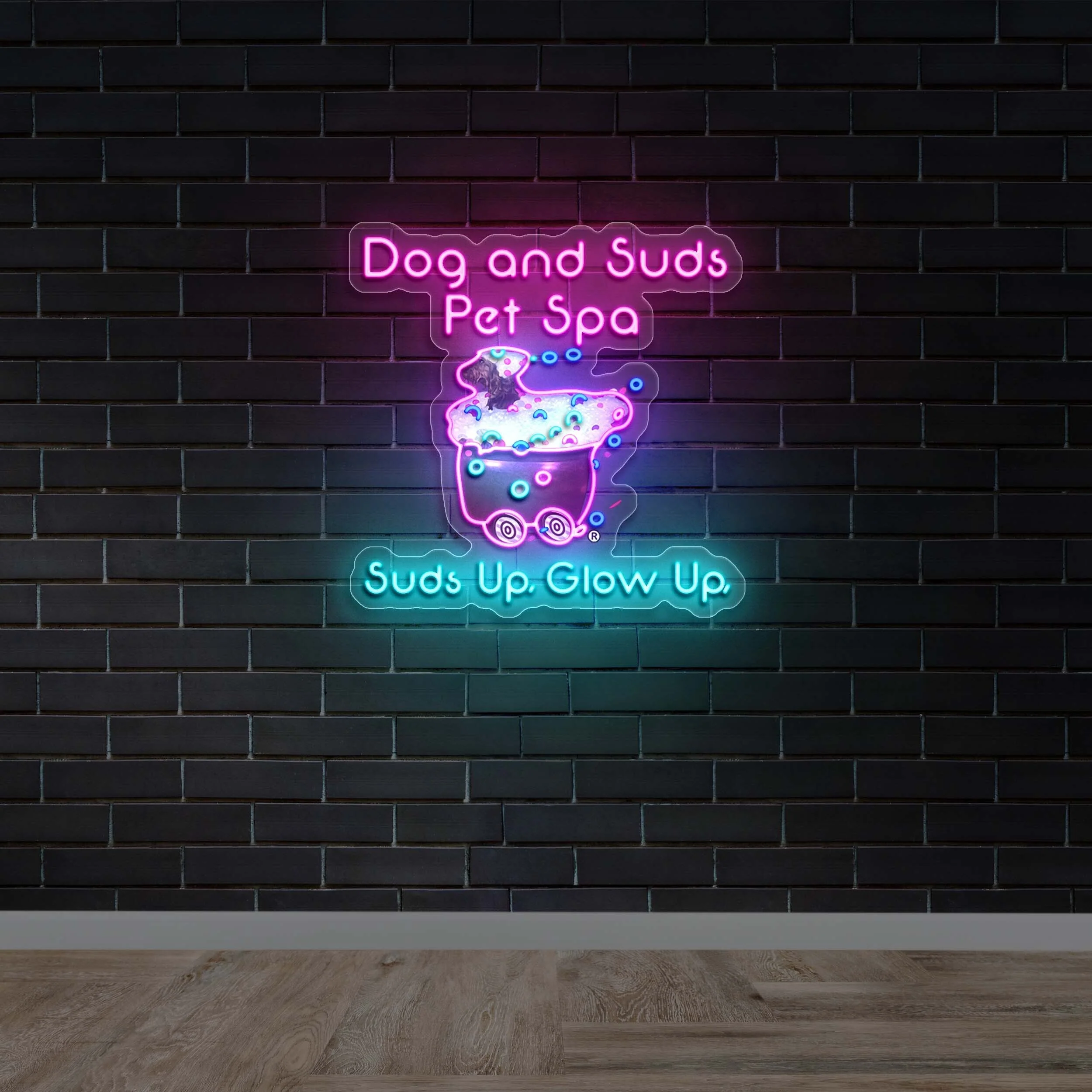 Dog and Suds Pet Spa (version 2) - Premium Neon Artwork