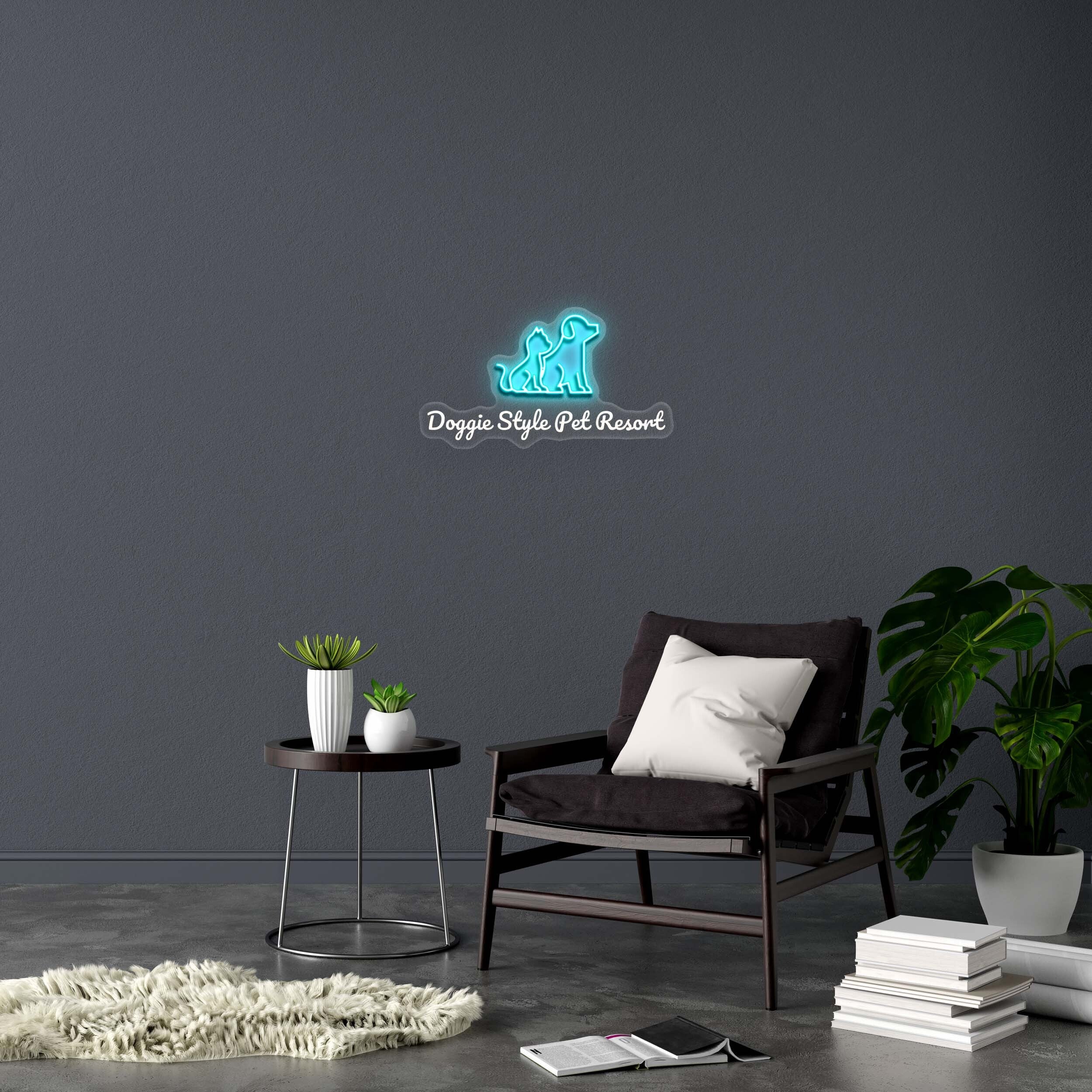 Doggie Style Pet Resort - Premium Neon Artwork