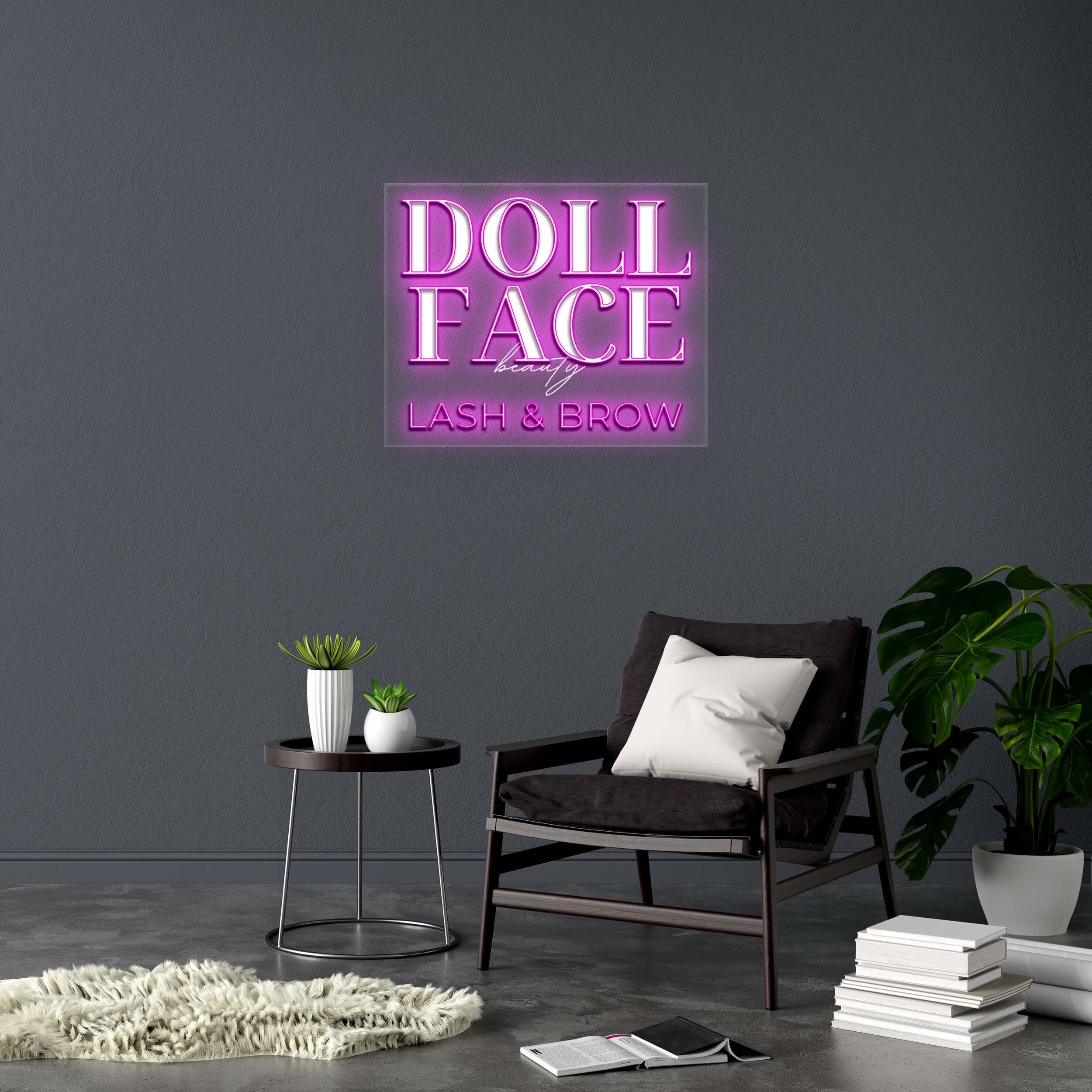 DOLL FACE LASH & BROW - Premium Neon Artwork