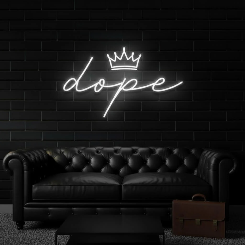 Dope with Crown LED Neon Sign - Image 3
