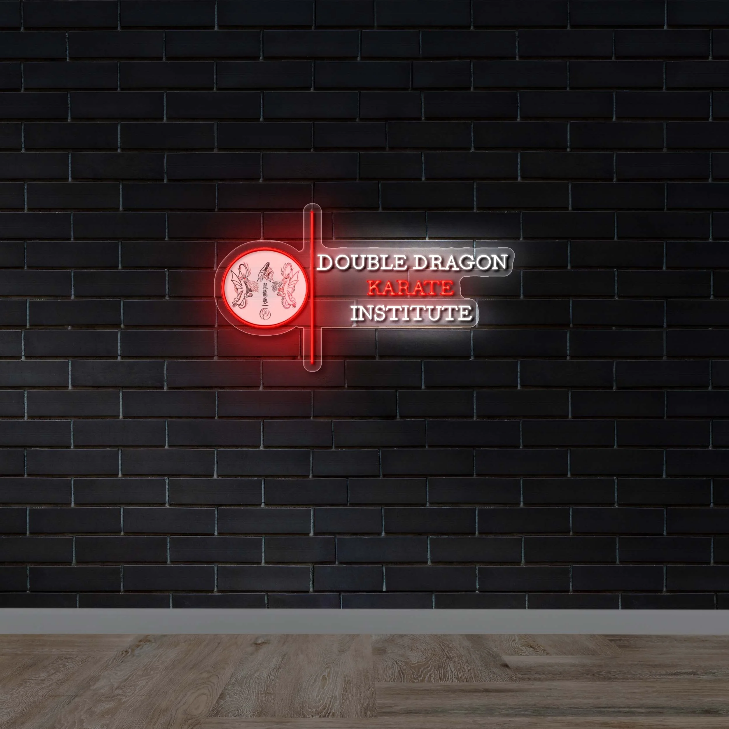 Double Dragon Karate Institute – Premium Neon Artwork