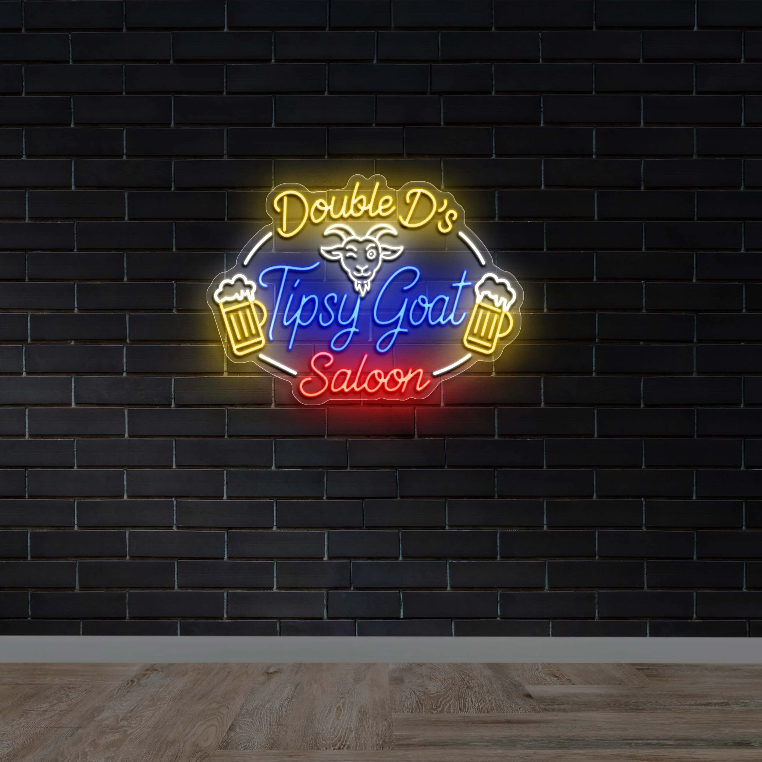 Double D's Tipsy Goat Saloon - Premium Neon Artwork