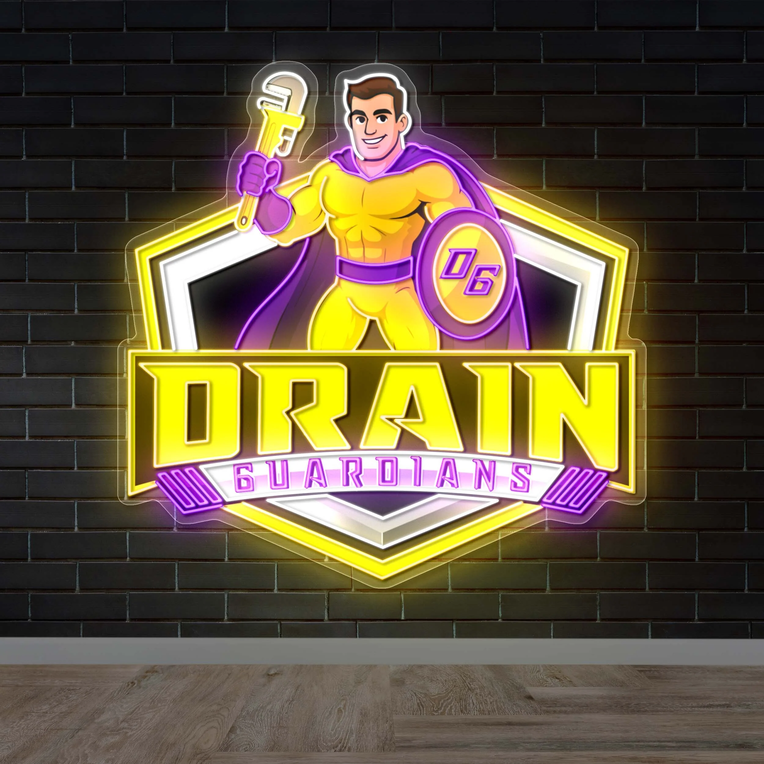Drain Guardians - Premium Neon Artwork