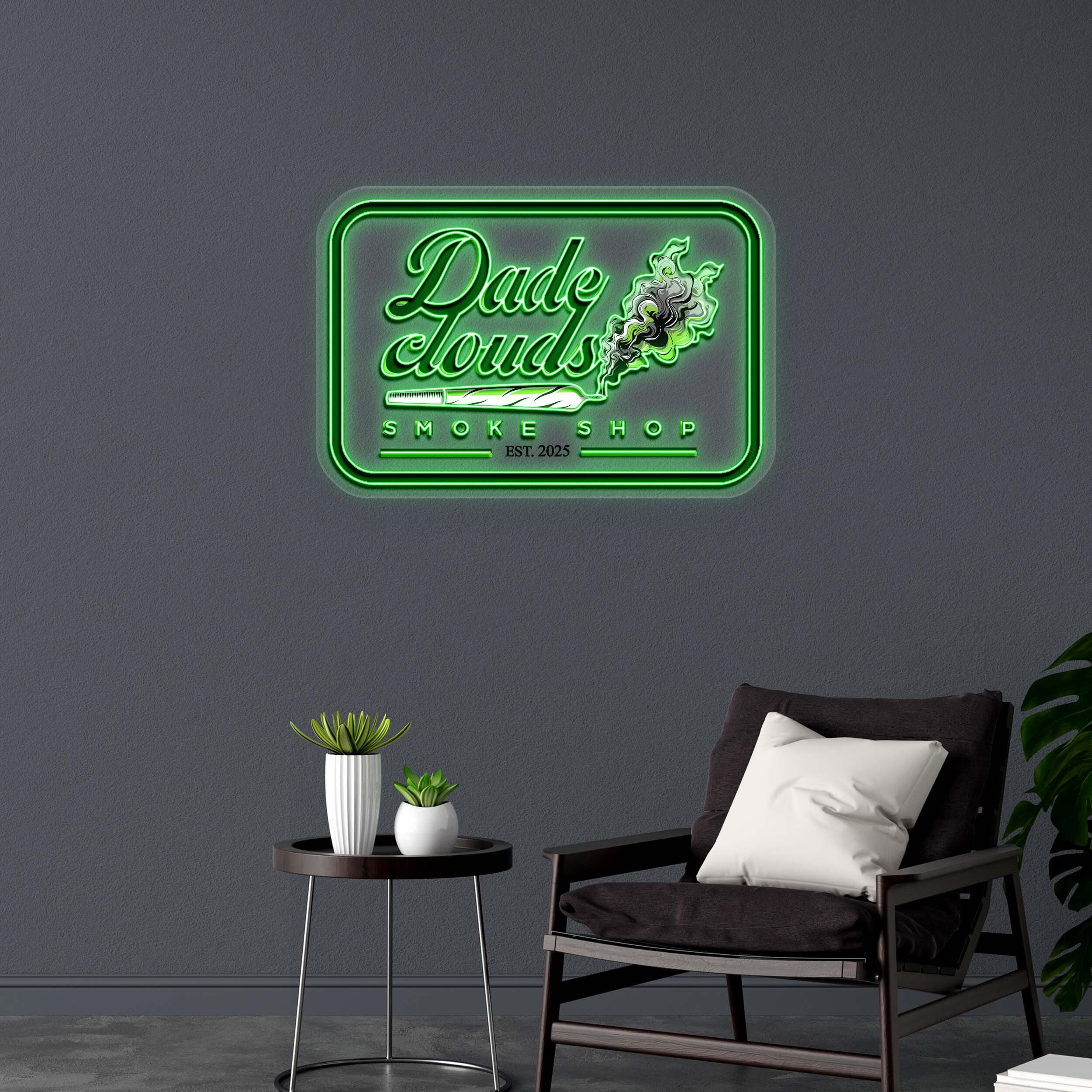 Dude clouds SMOKE SHOP - Premium Neon Artwork