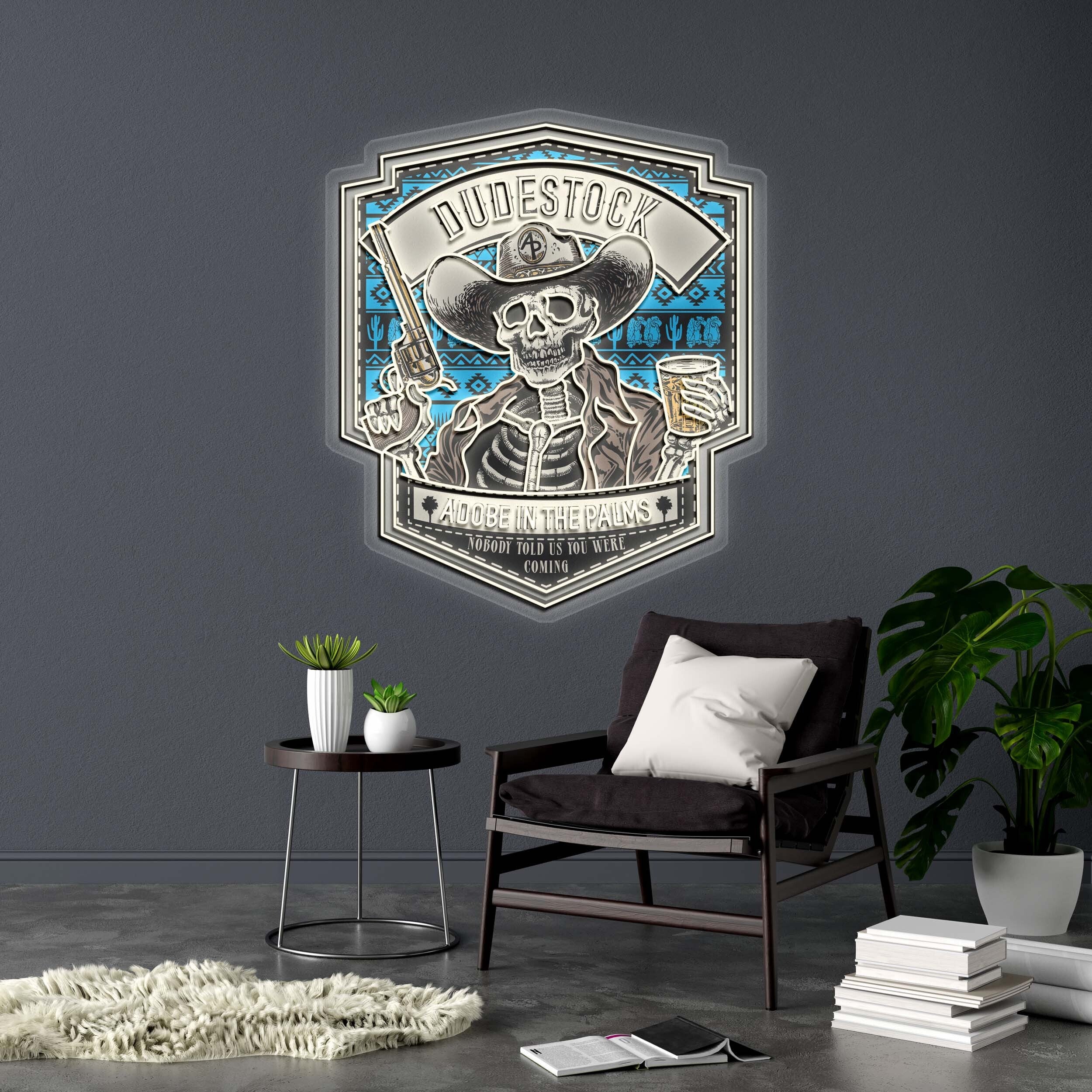 DUDESTOCK - Premium Neon Artwork