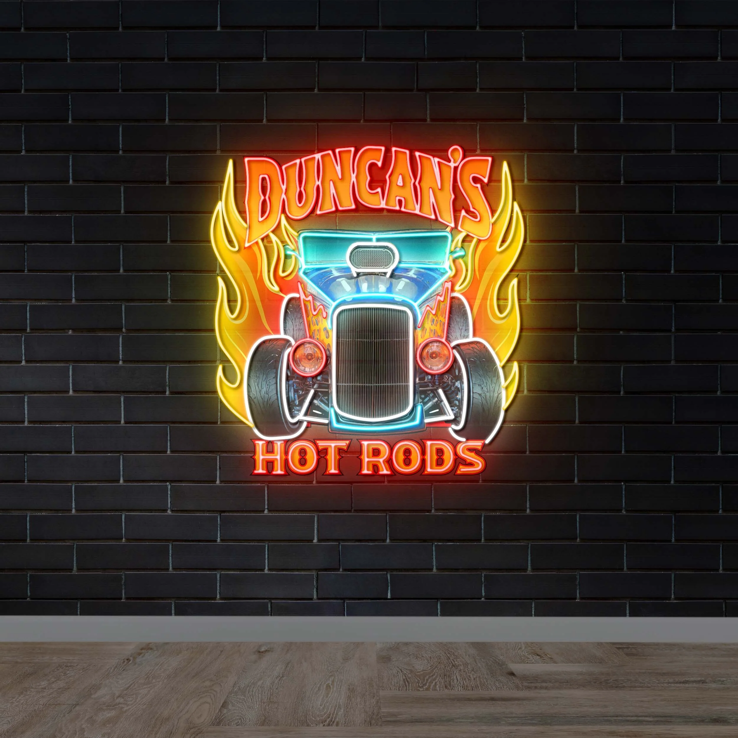 Duncan's Hot Rods - Premium Neon Artwork