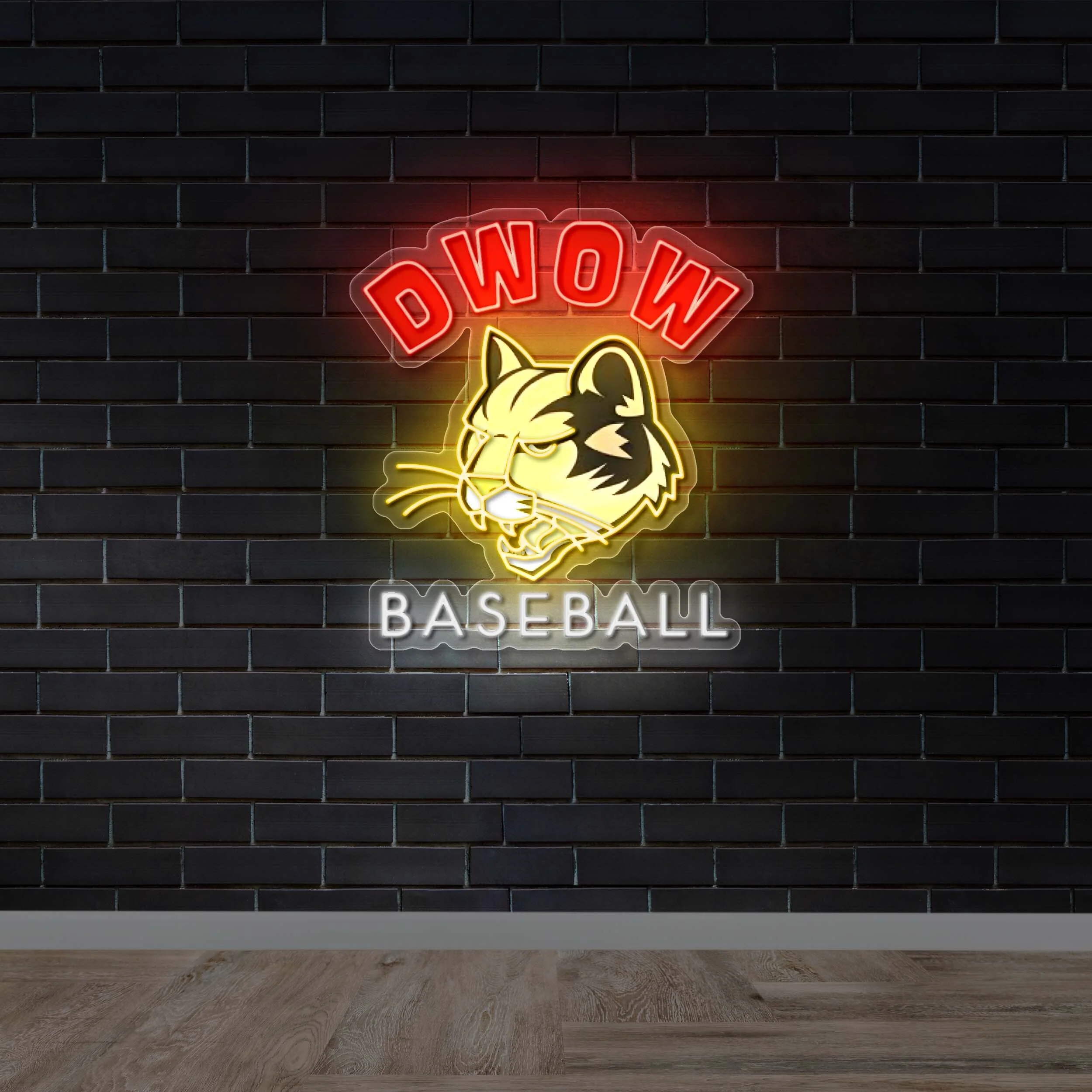D WOW BASEBALL - Premium Neon Artwork
