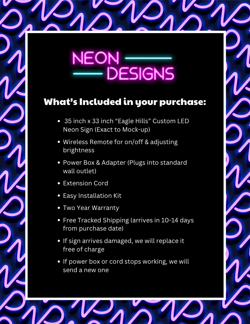 Eagle Hills - Premium Neon Artwork - Image 2