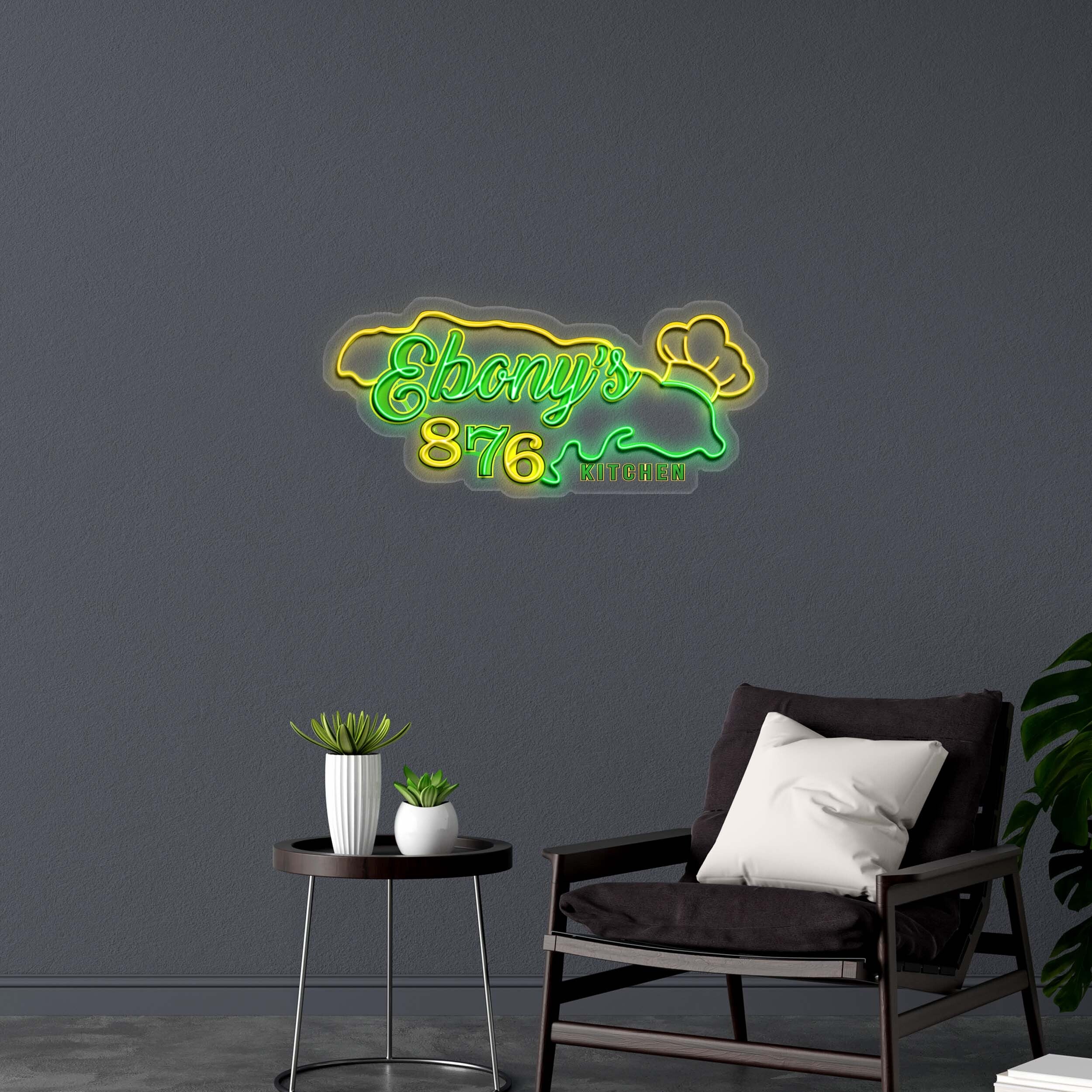 Ebony's 876 KITCHEN - Premium Neon Artwork
