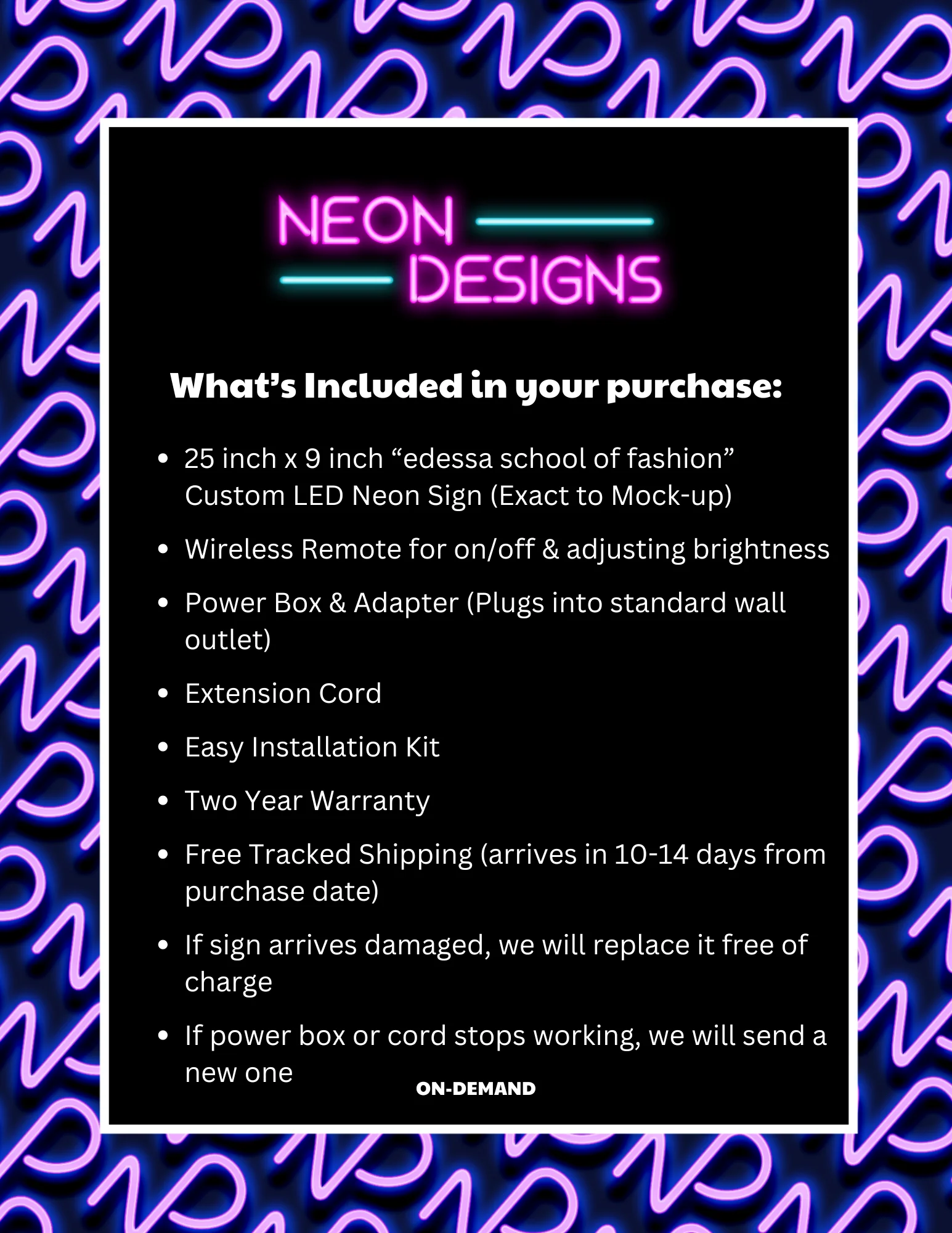 edessa school of fashion - Premium Neon Artwork - Image 2