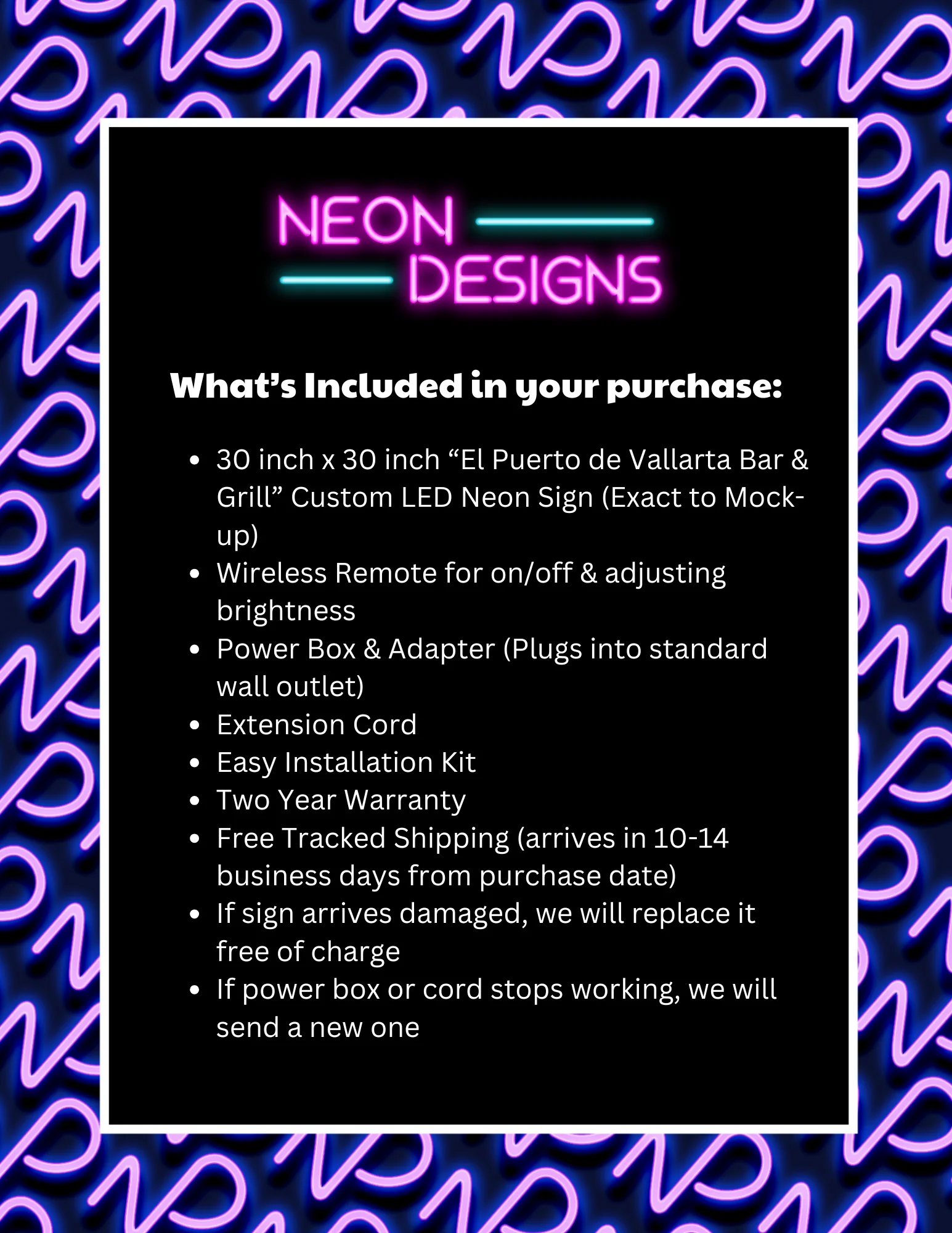 El Puerto de Vallarta Bar & Grill - Premium Neon Artwork - Image 2