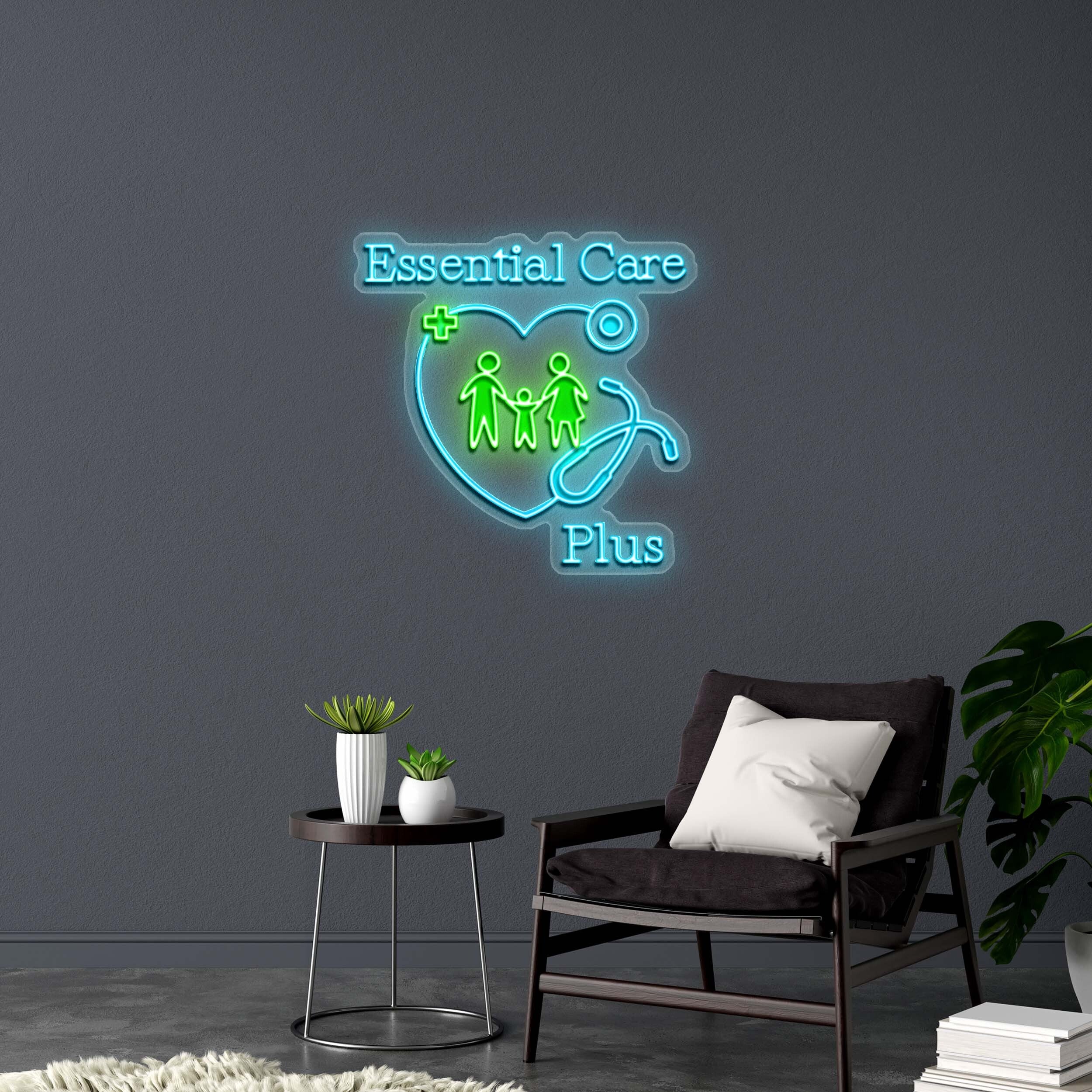 Essential Health Plus - Premium Neon Artwork