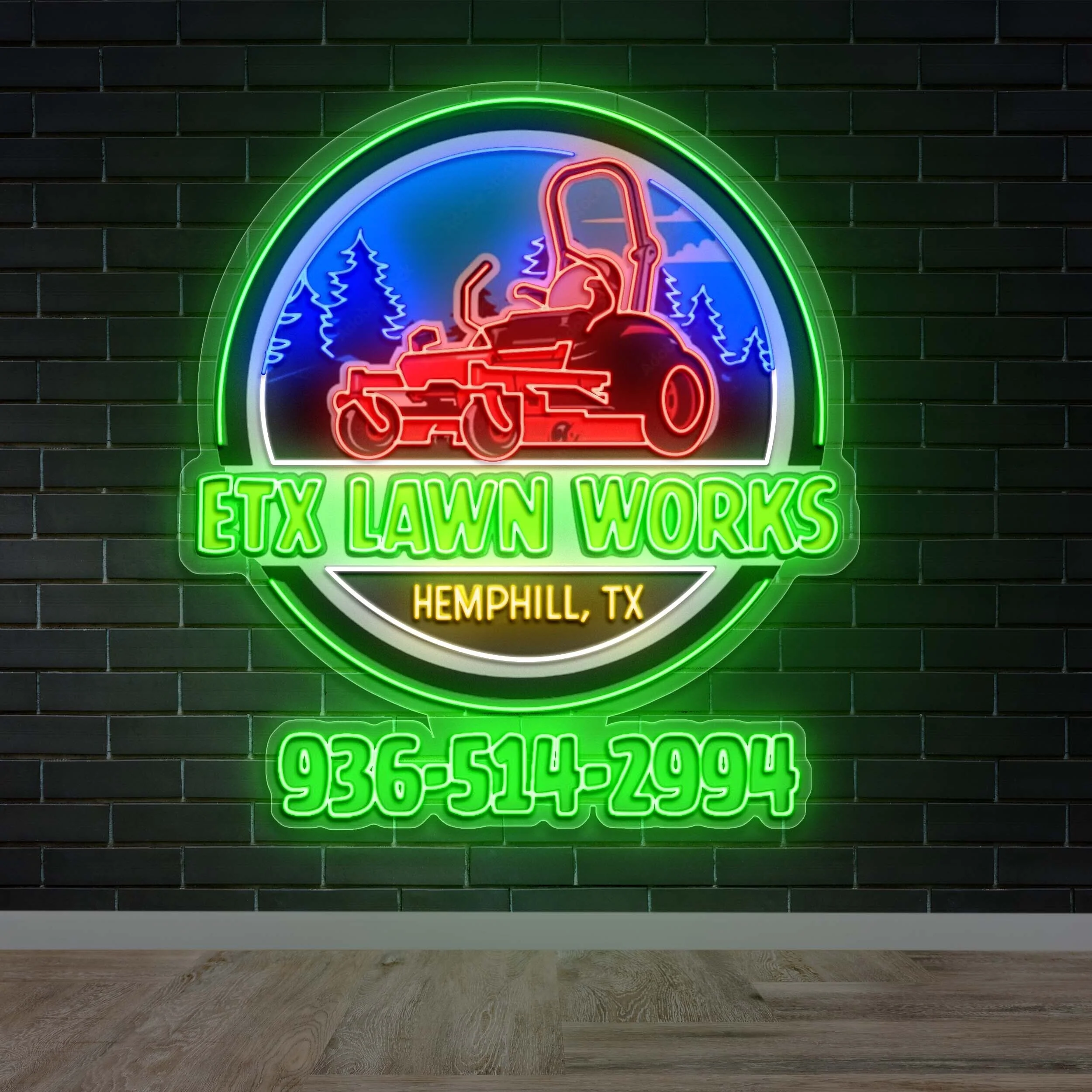 ETX Lawn Works - Premium Neon Artwork