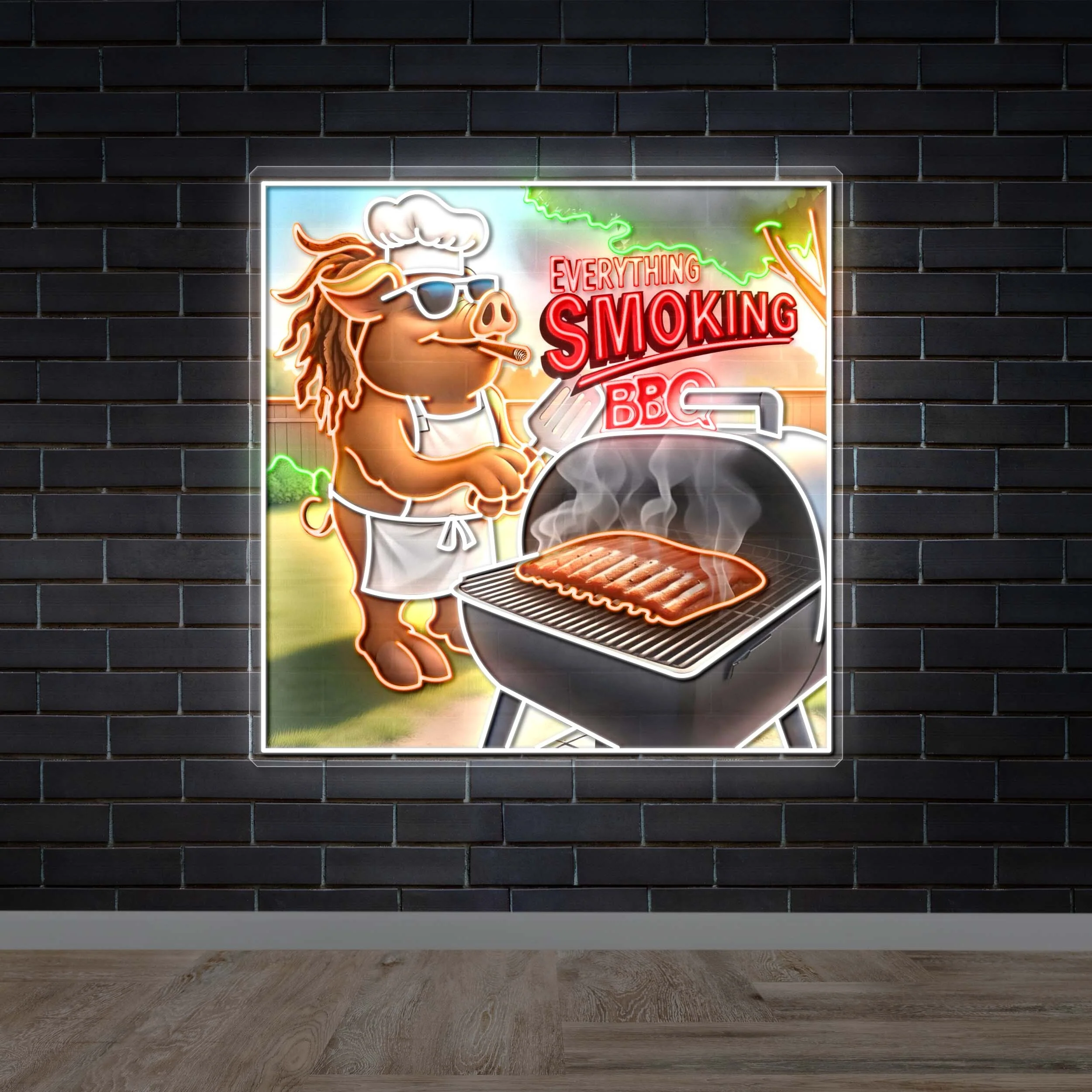 EVERYTHING SMOKING BBQ - Premium Neon Artwork