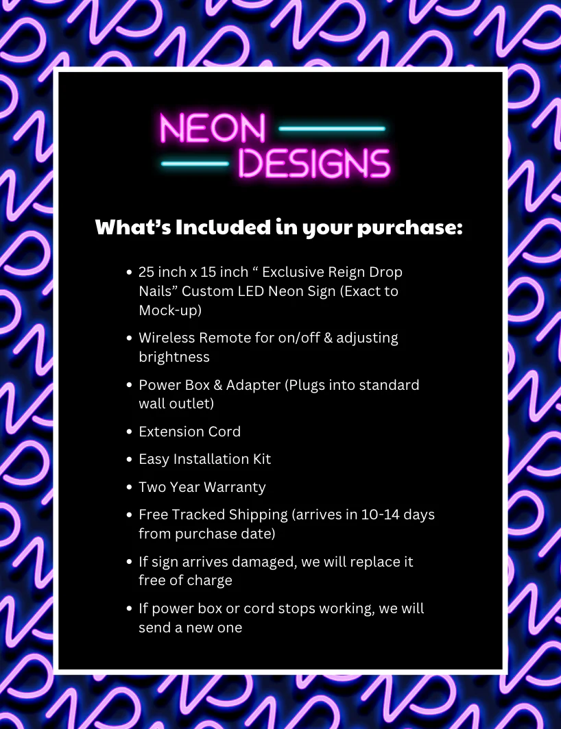 Exclusive ReignDrop Nails - Premium Neon Artwork - Image 2