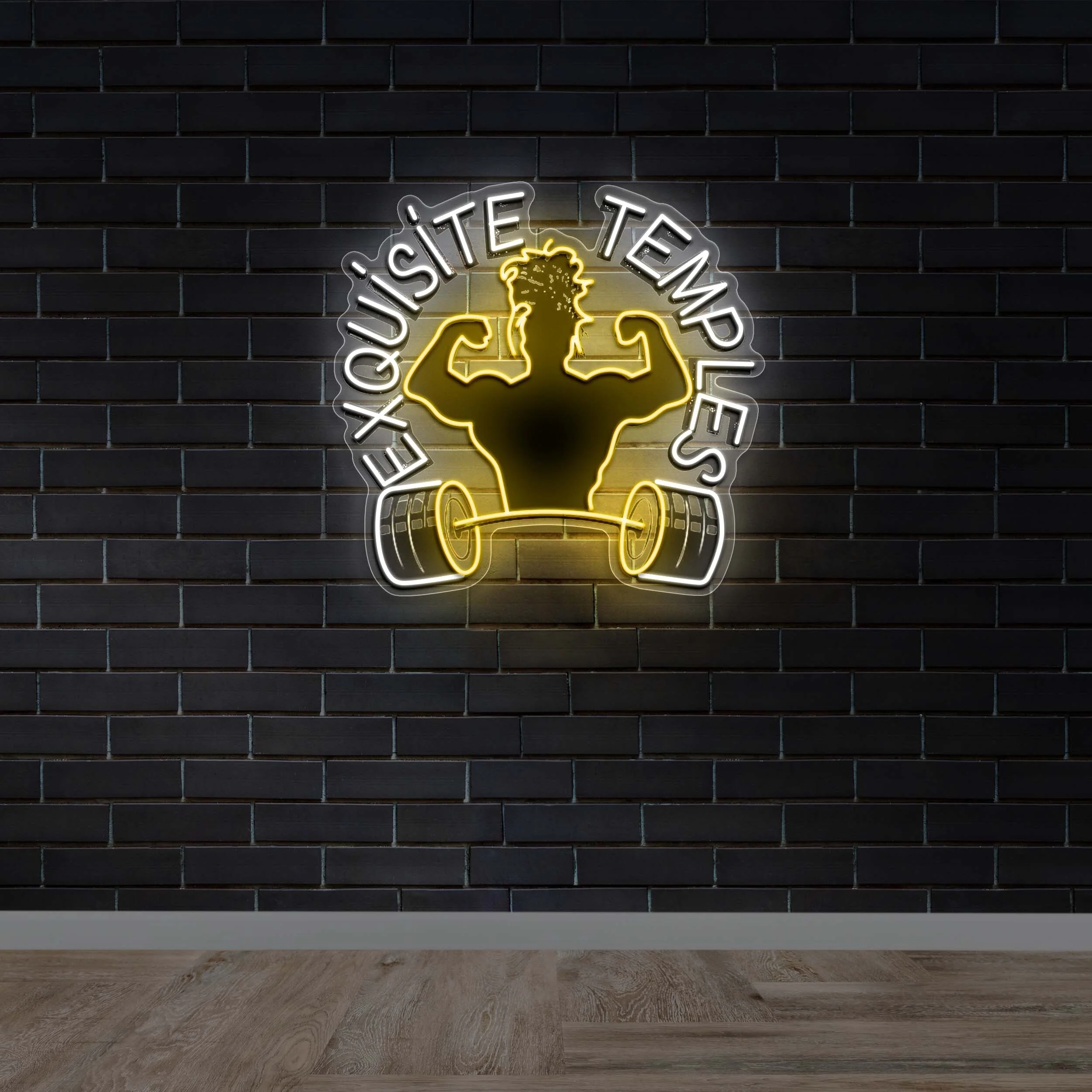 Exquisite Temples Fitness - Premium Neon Artwork