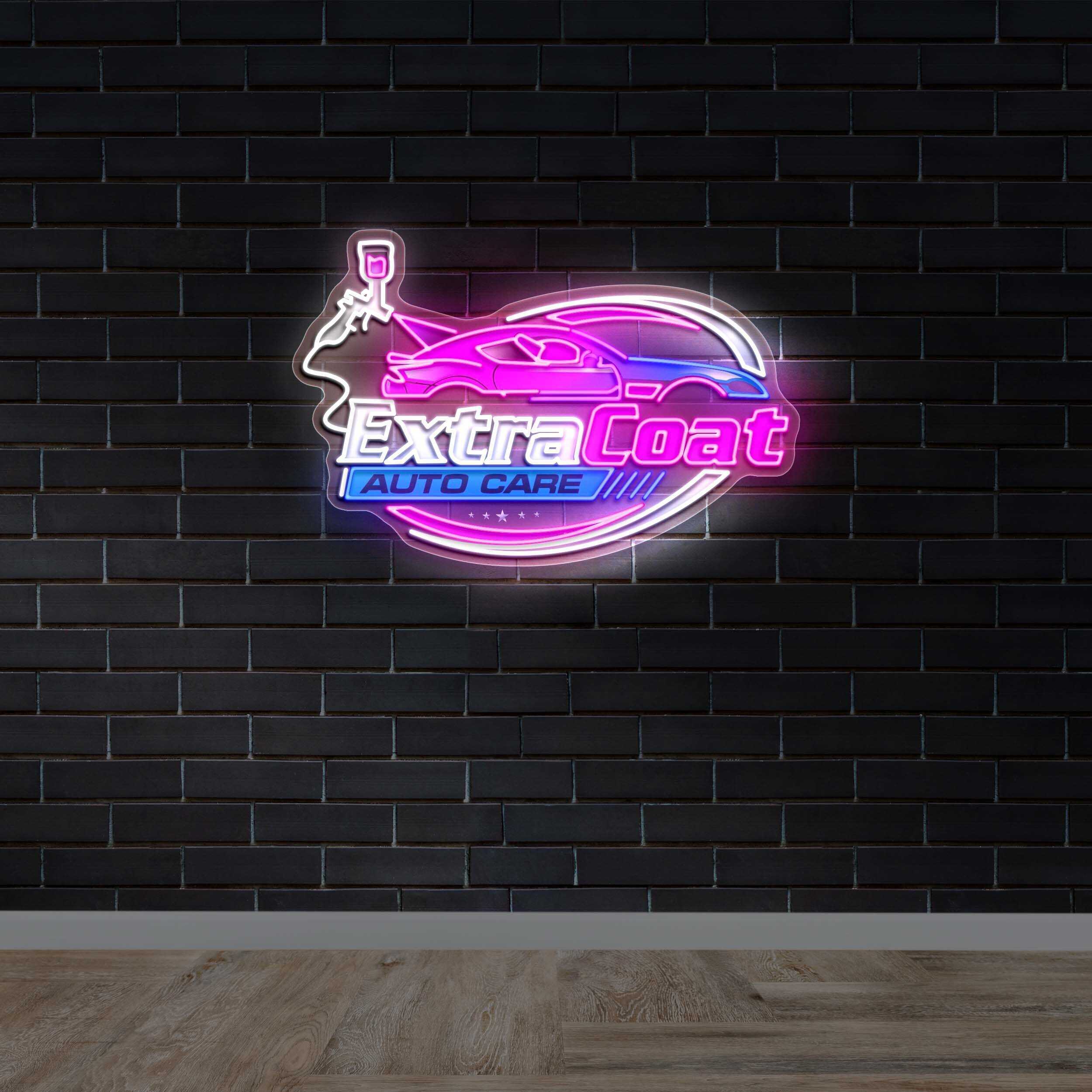 Extra Coat Auto Care - Premium Neon Artwork
