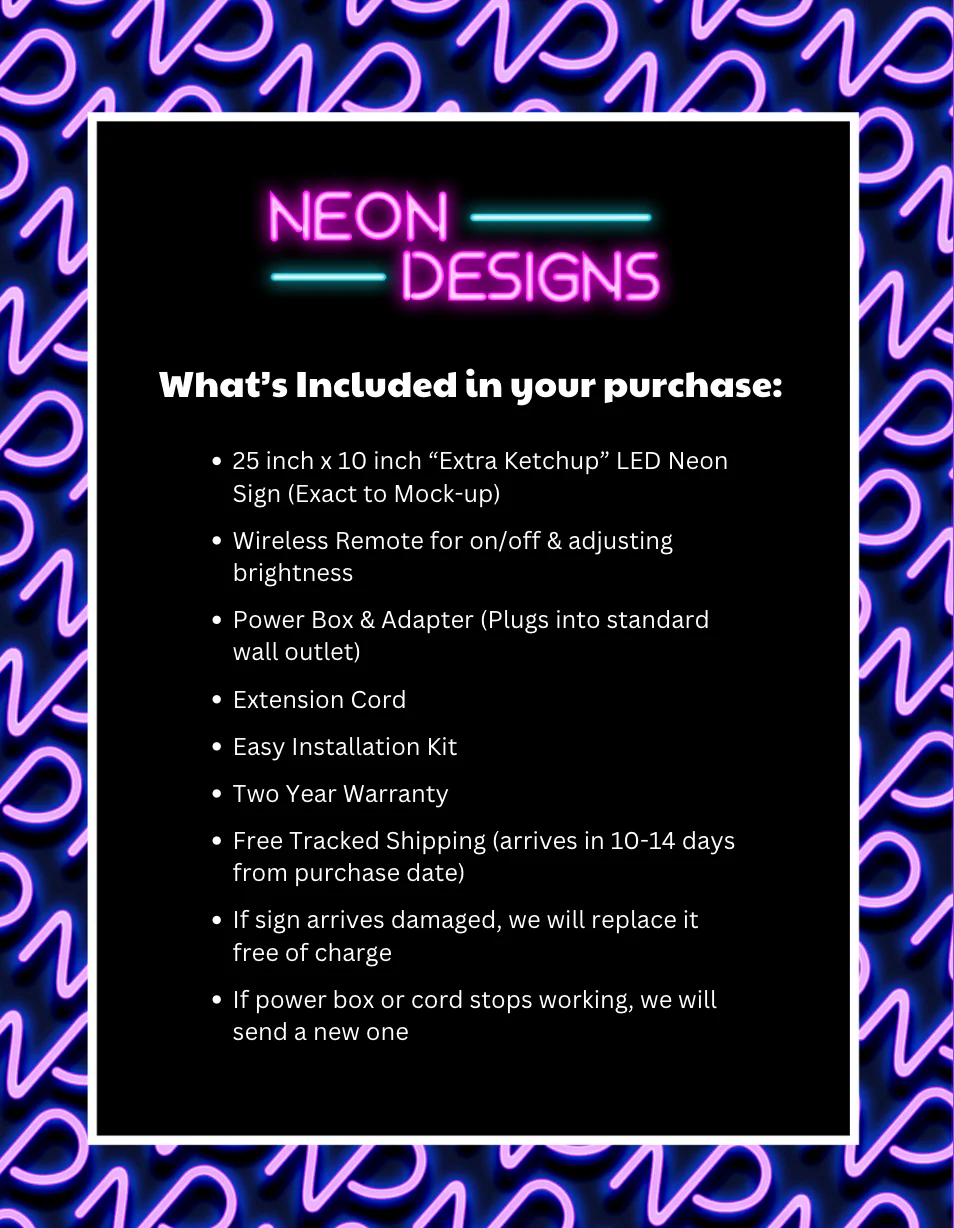 EXTRA KETCHUP - Premium Neon Artwork - Image 2
