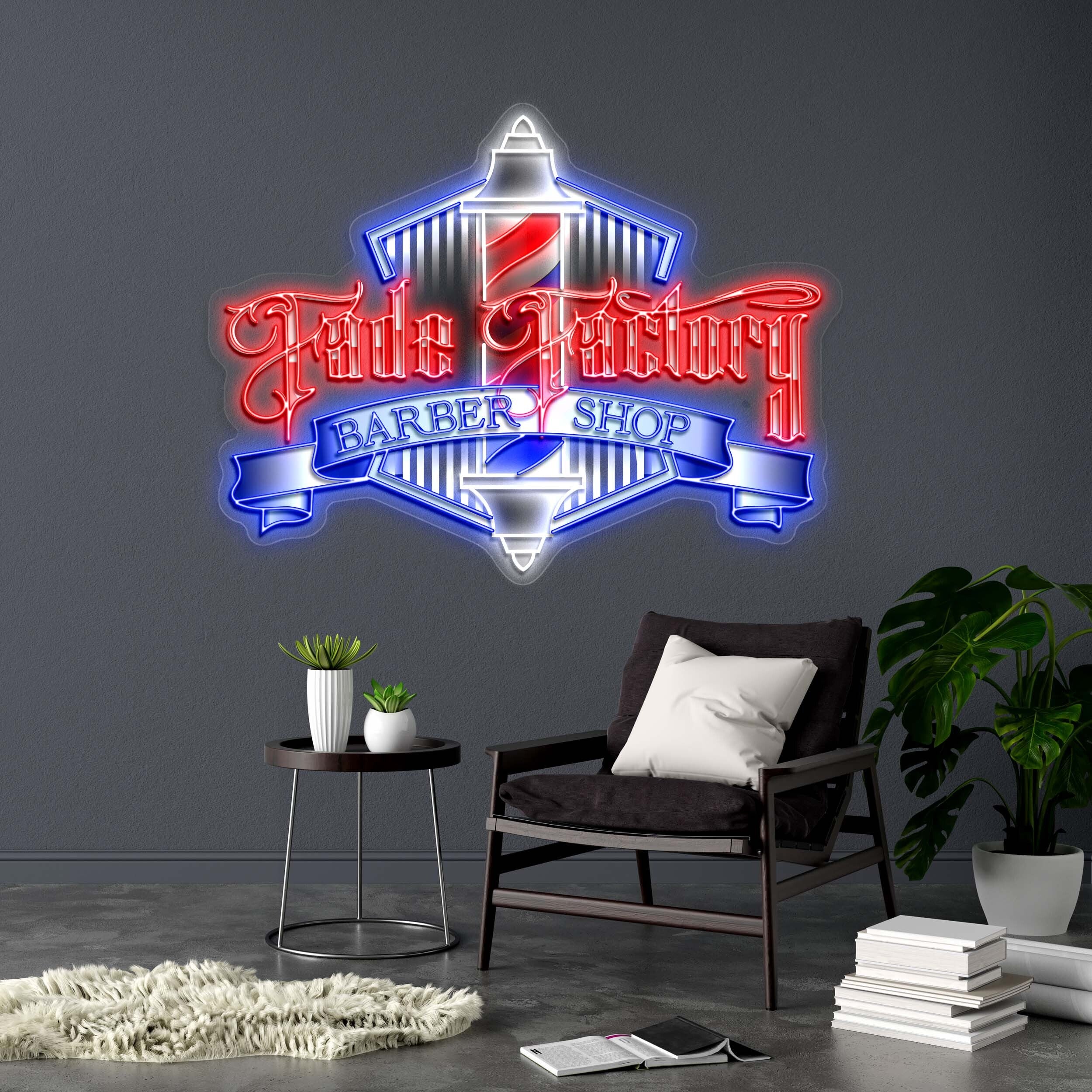 Fade Factory BARBER SHOP - Premium Neon Artwork