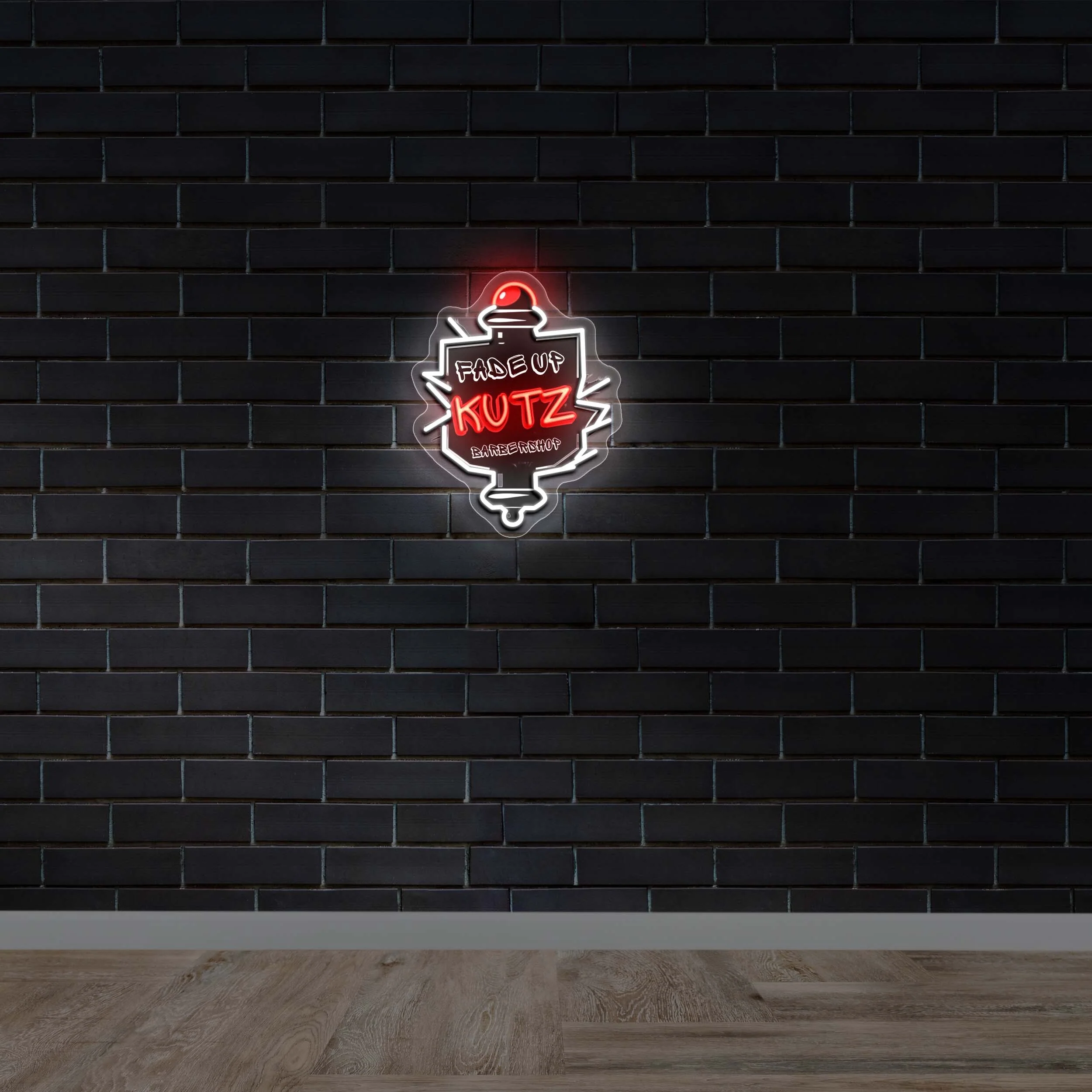 Fade Up Kutz Barbershop - Premium Neon Artwork