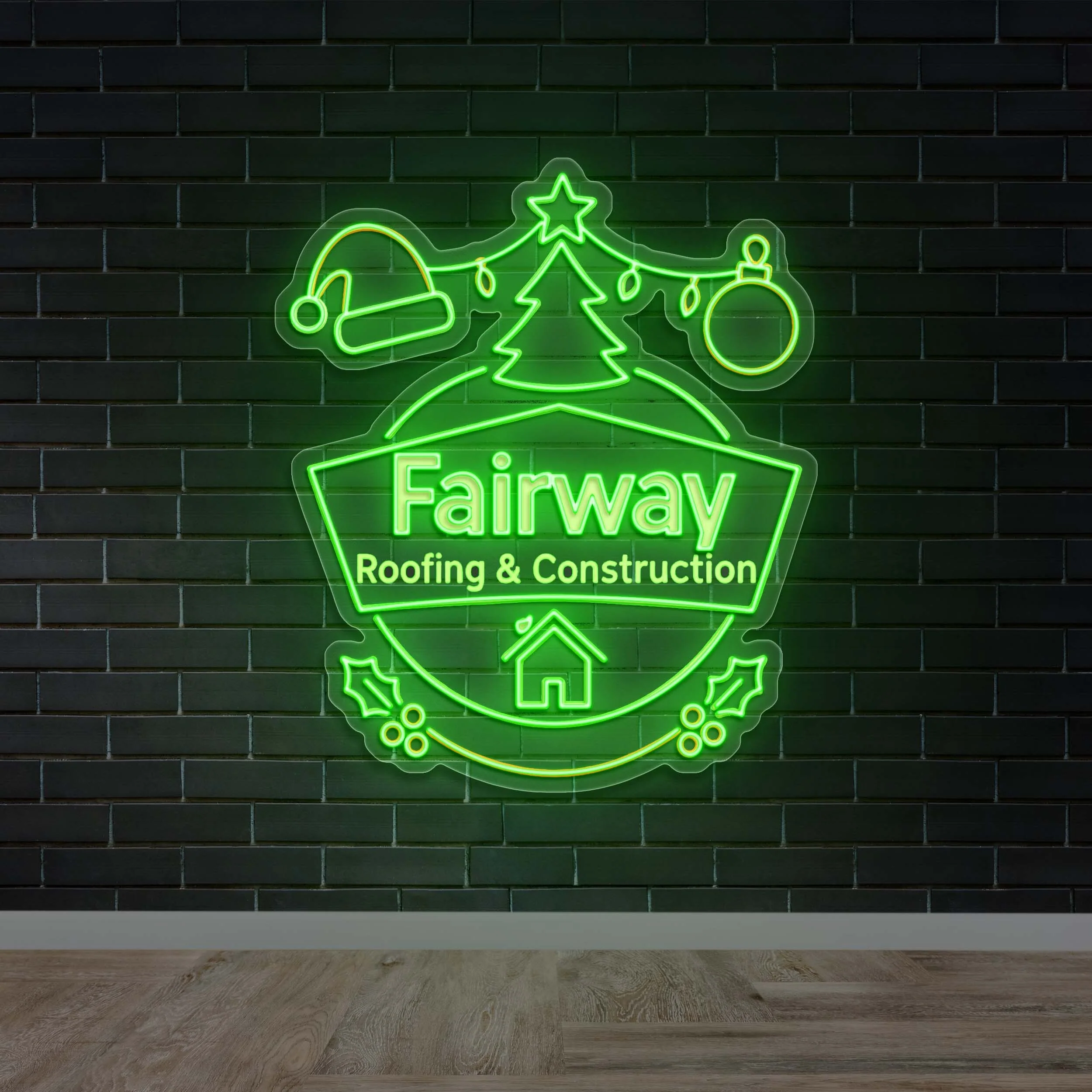 Fairway Roofing & Construction - Premium Neon Artwork