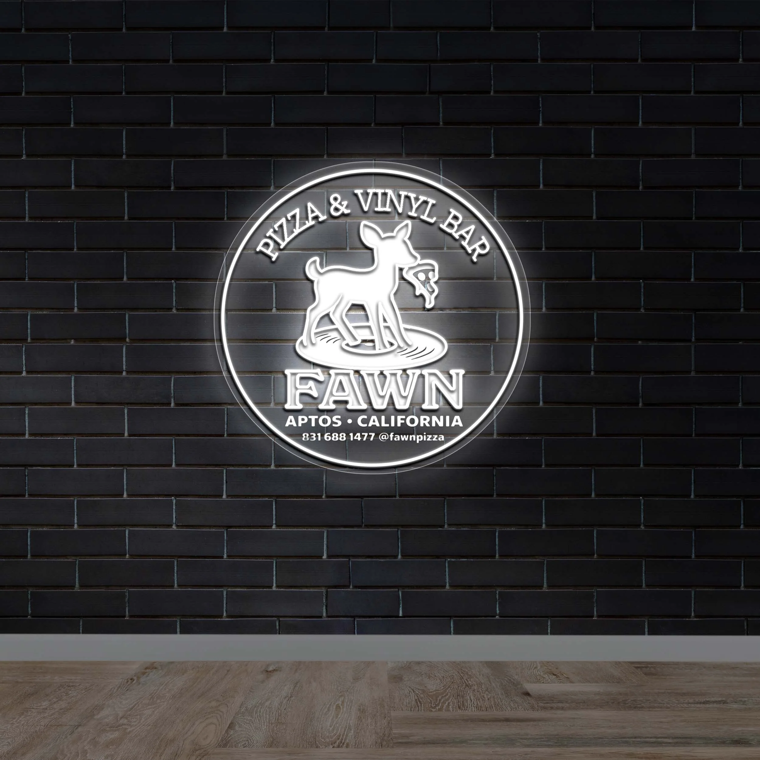 Fawn Pizza & Vinyl Bar - Premium Neon Artwork