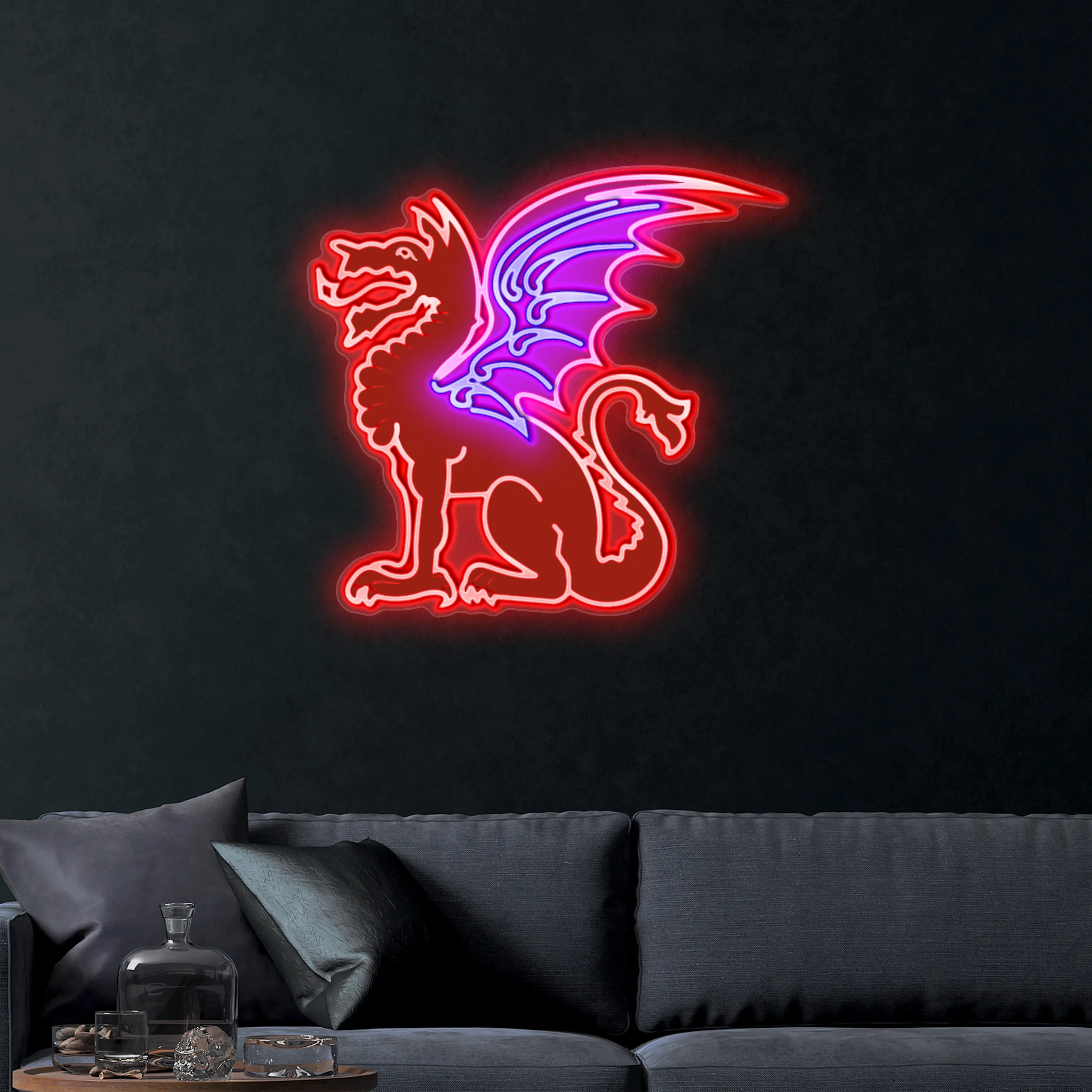 Fire-Breathing Dragon – Premium Neon Artwork