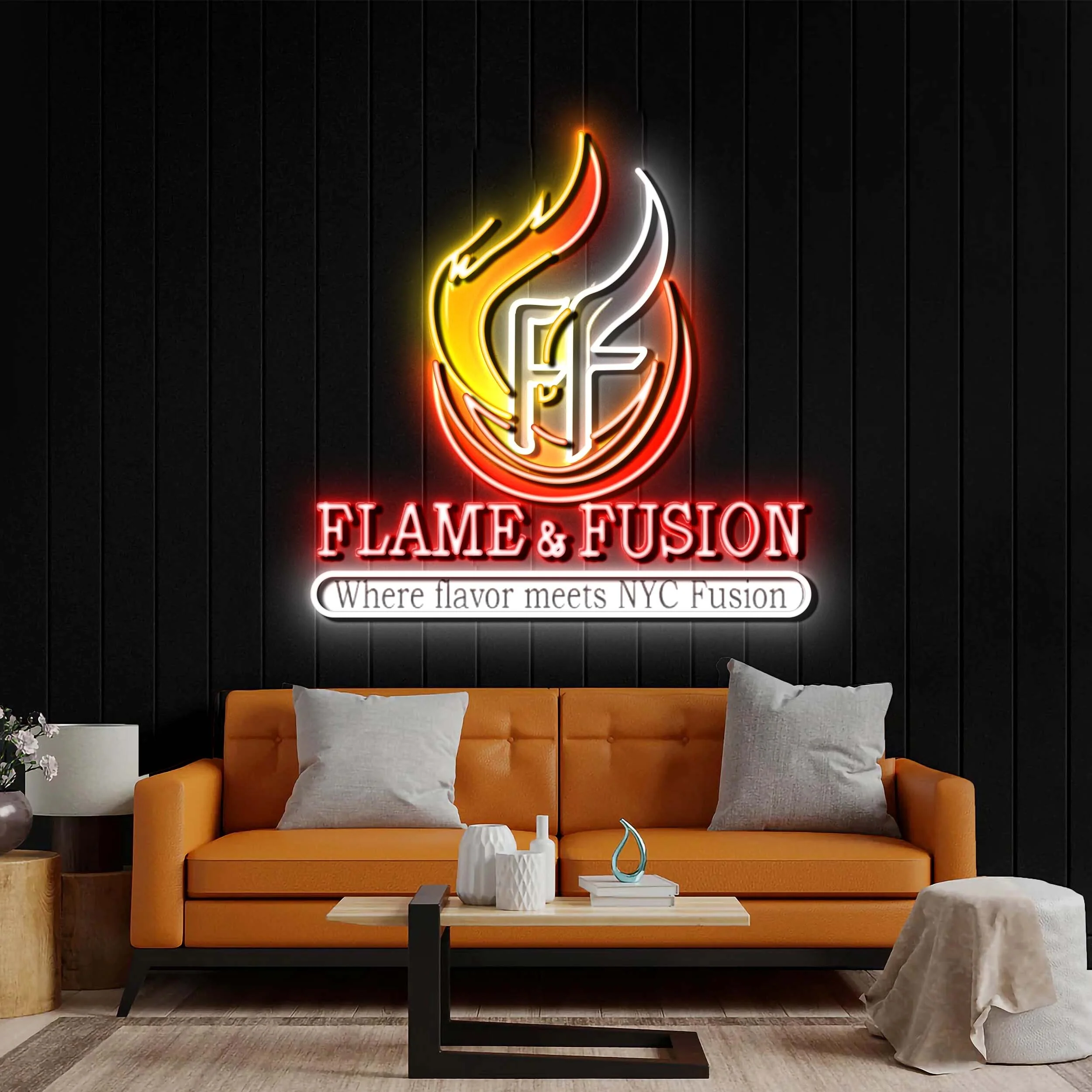 Flame & Fusion - Premium Neon Artwork