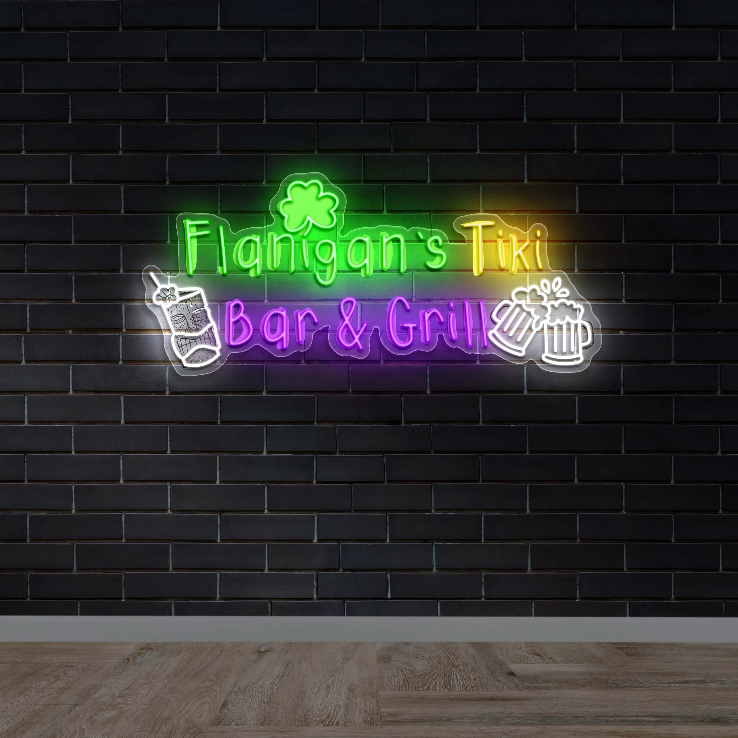 FLANIGAN'S TIKI BAR & GRILL - Premium Neon Artwork