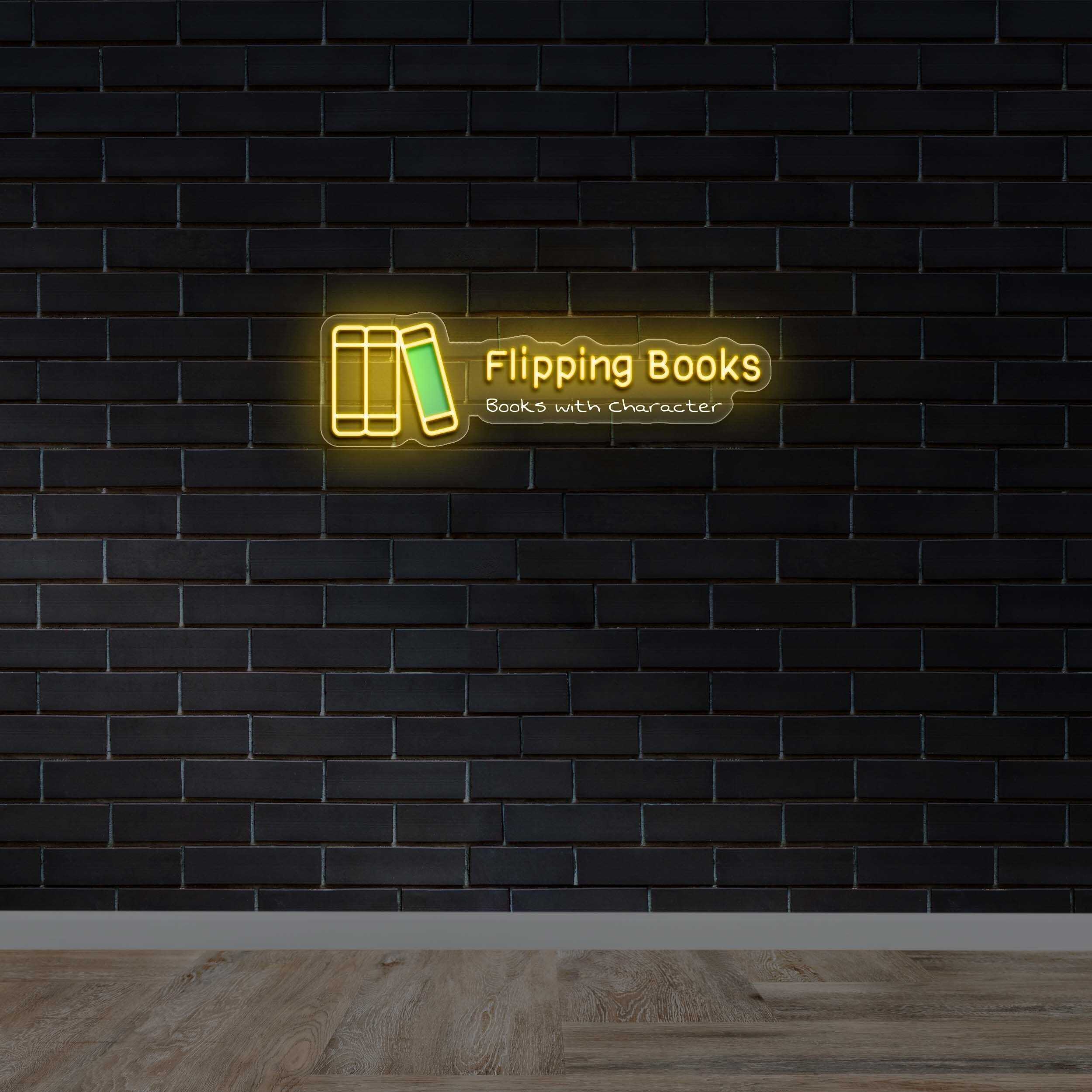 Flipping Books - Premium Neon Artwork