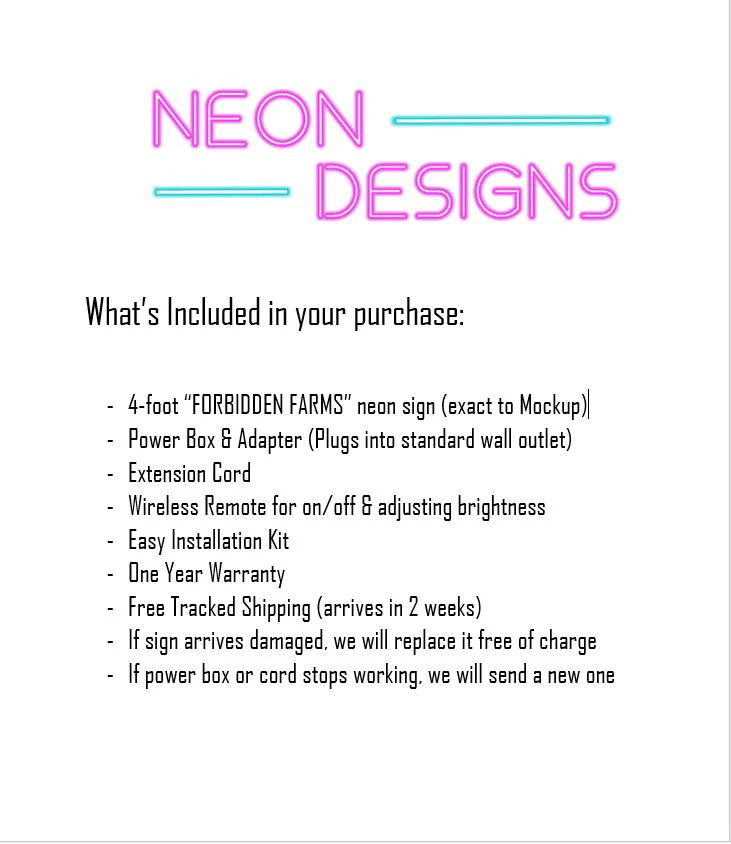 FORBIDDEN FARMS - Premium Neon Artwork - Image 2