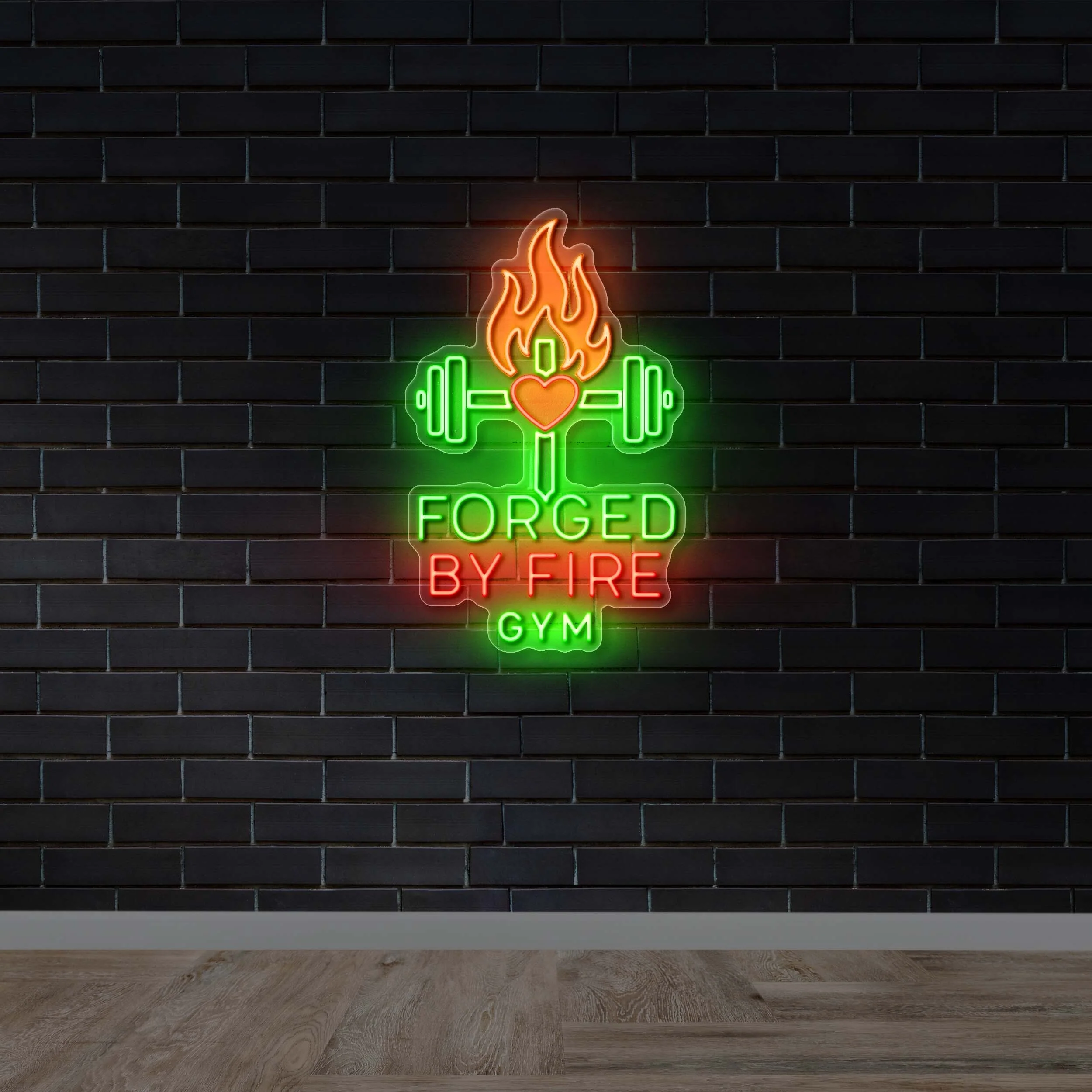 Forged By Fire Gym - Premium Neon Artwork