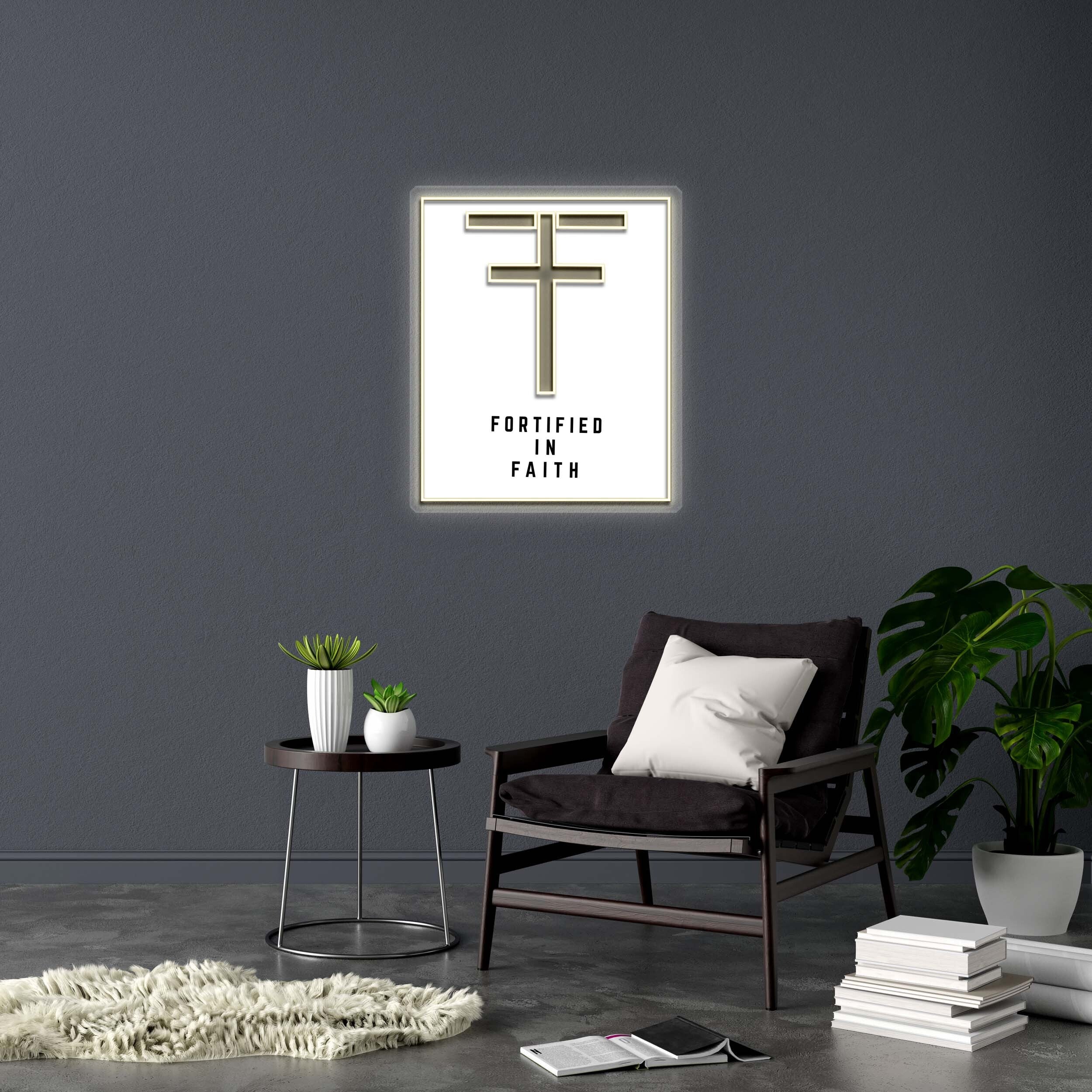 FORTIFIED IN FAITH - Premium Neon Artwork