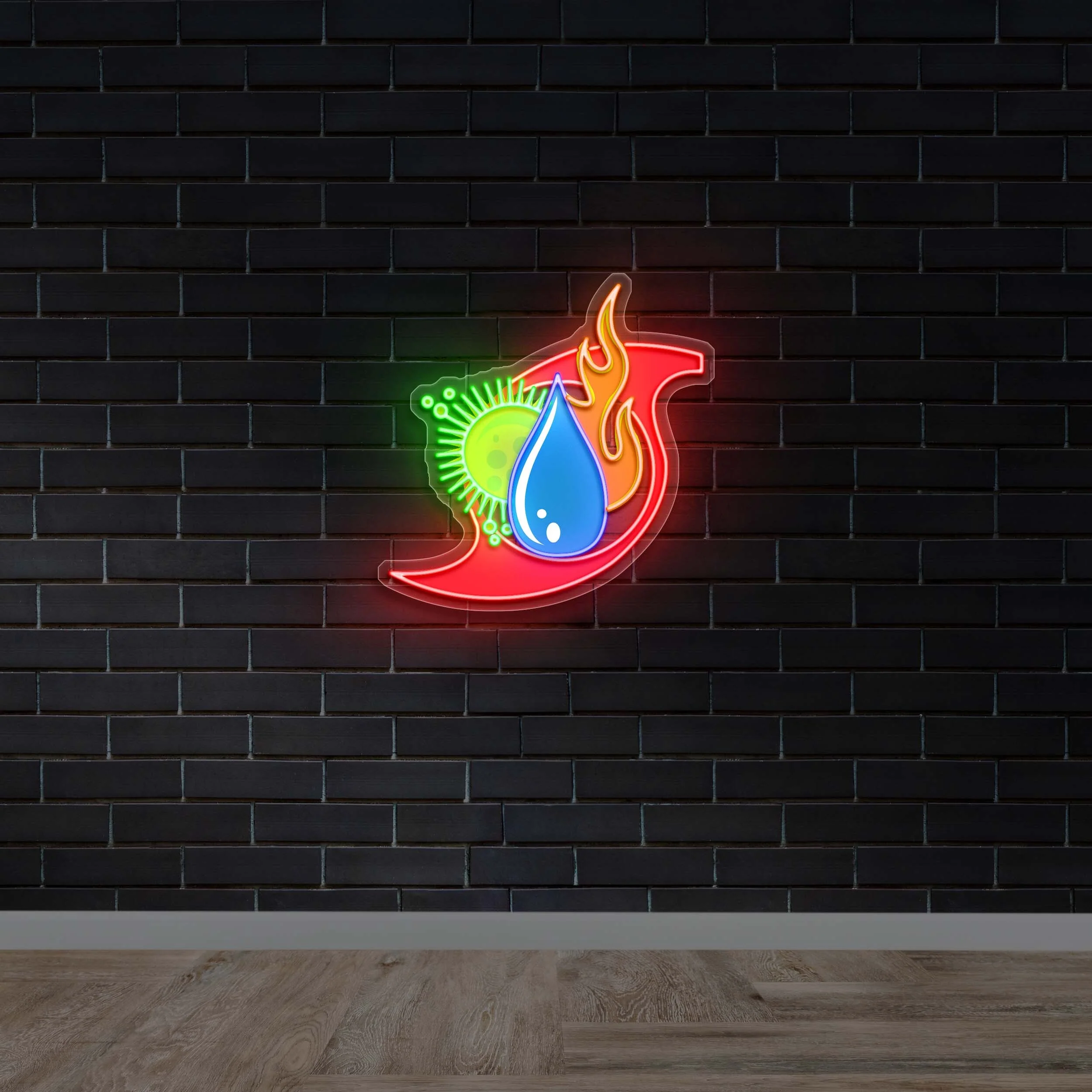 FOUR ELEMENTS LOGO - Premium Neon Artwork