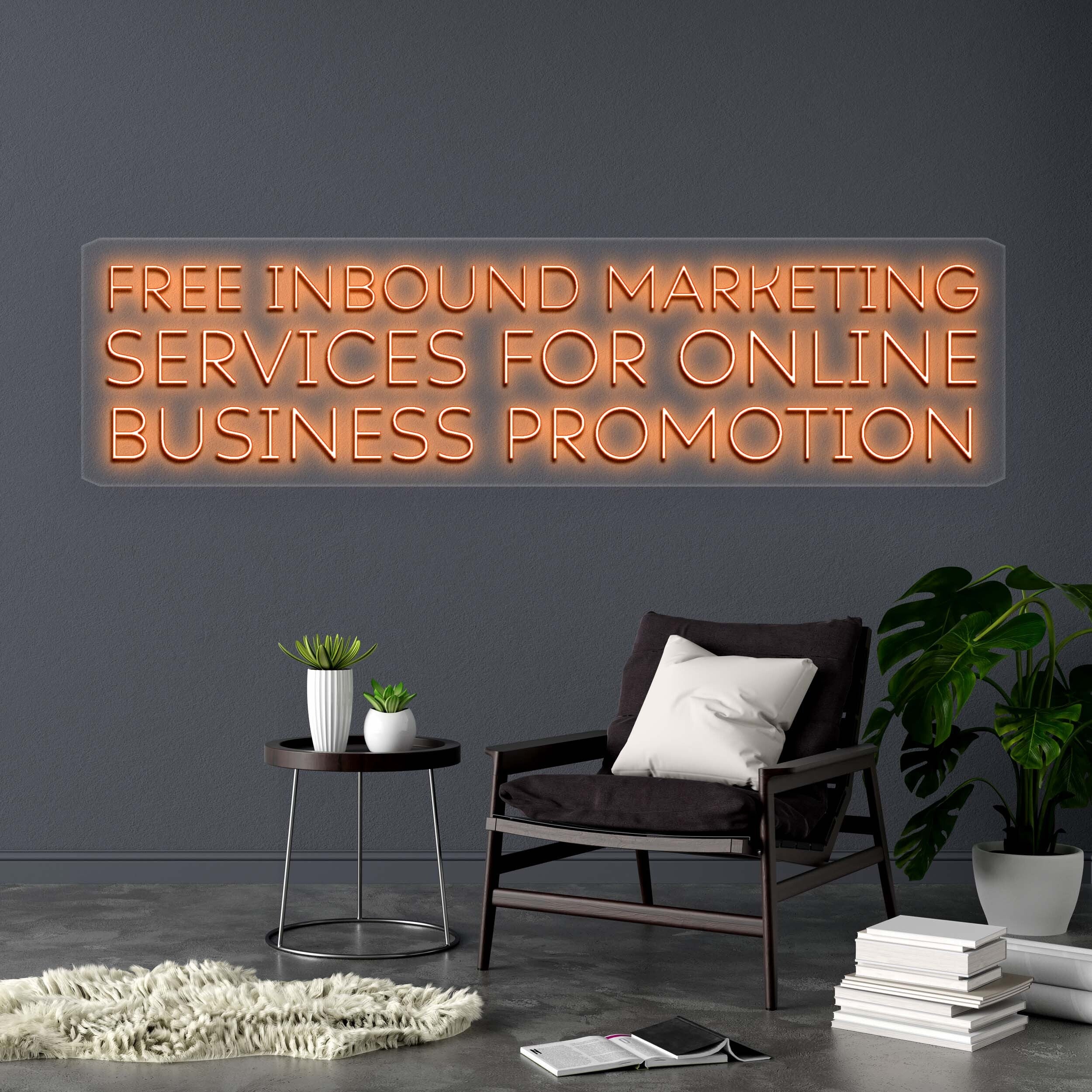 Free Inbound Marketing Services - Premium Neon Artwork