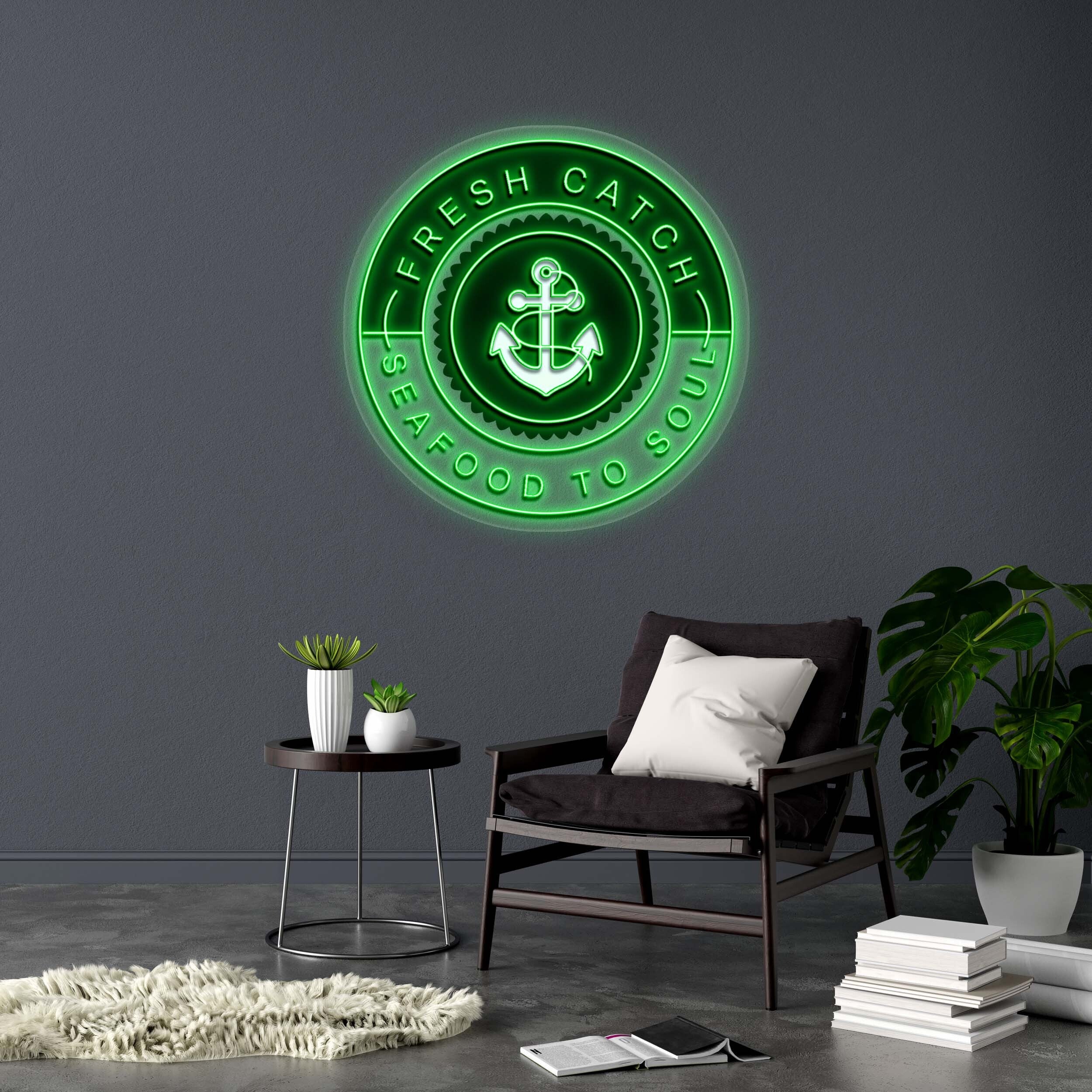 FRESH CATCH SEAFOOD TO SOUL - Premium Neon Artwork