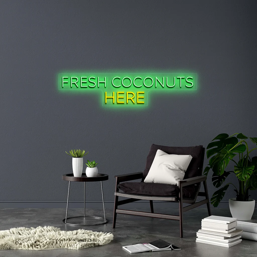 FRESH COCONUTS HERE - Premium Neon Artwork - Image 2