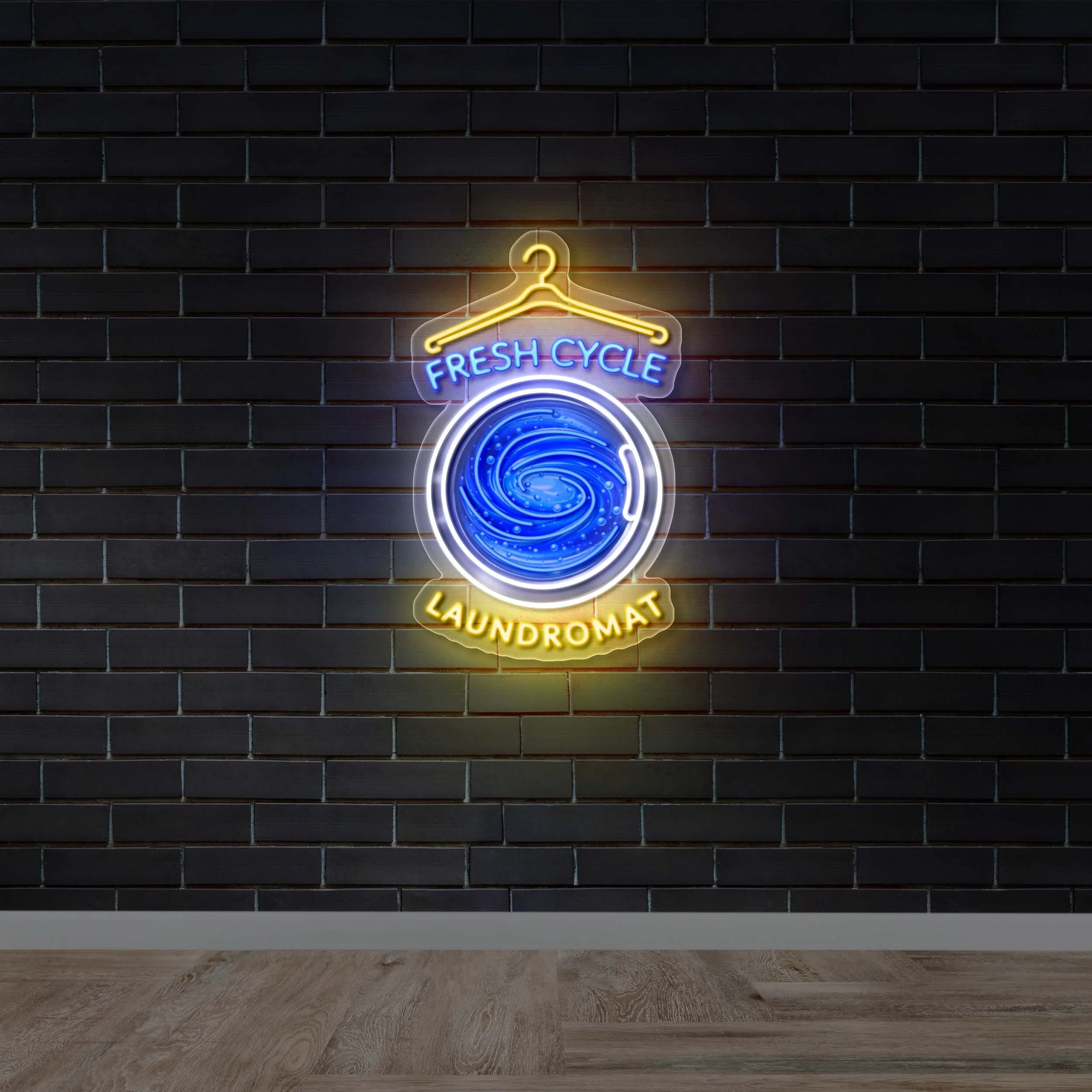 Fresh Cycle Laundromat - Premium Neon Artwork - Image 3